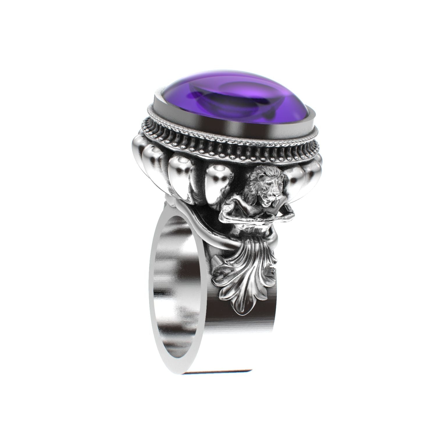 Herculean Ring - Amethyst - 925 Silver - BeckonJewel