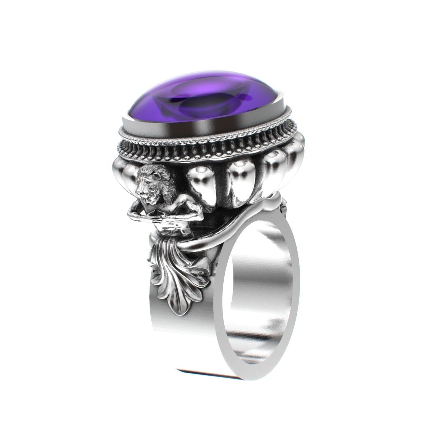 Herculean Ring - Amethyst - 925 Silver - BeckonJewel