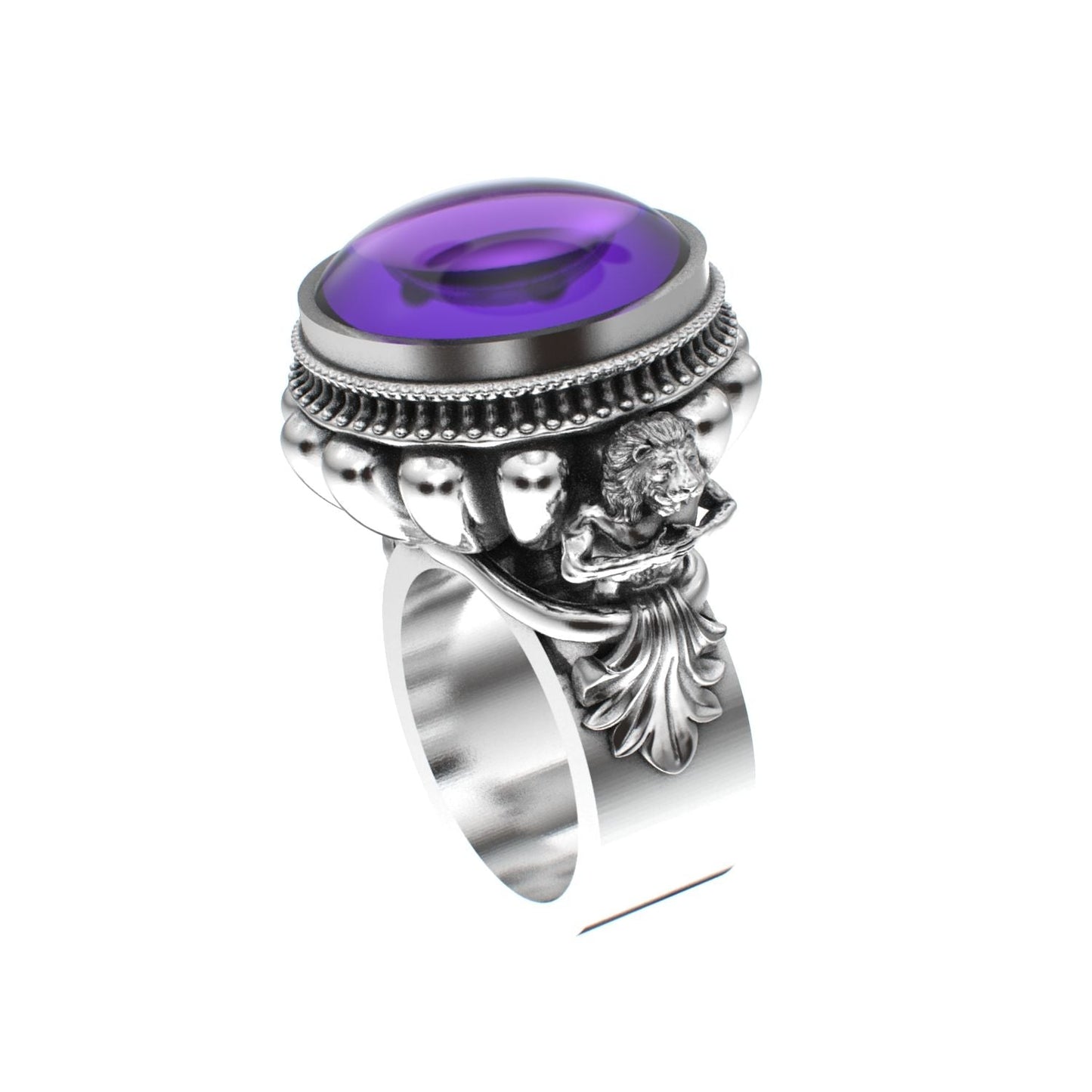 Herculean Ring - Amethyst - 925 Silver - BeckonJewel