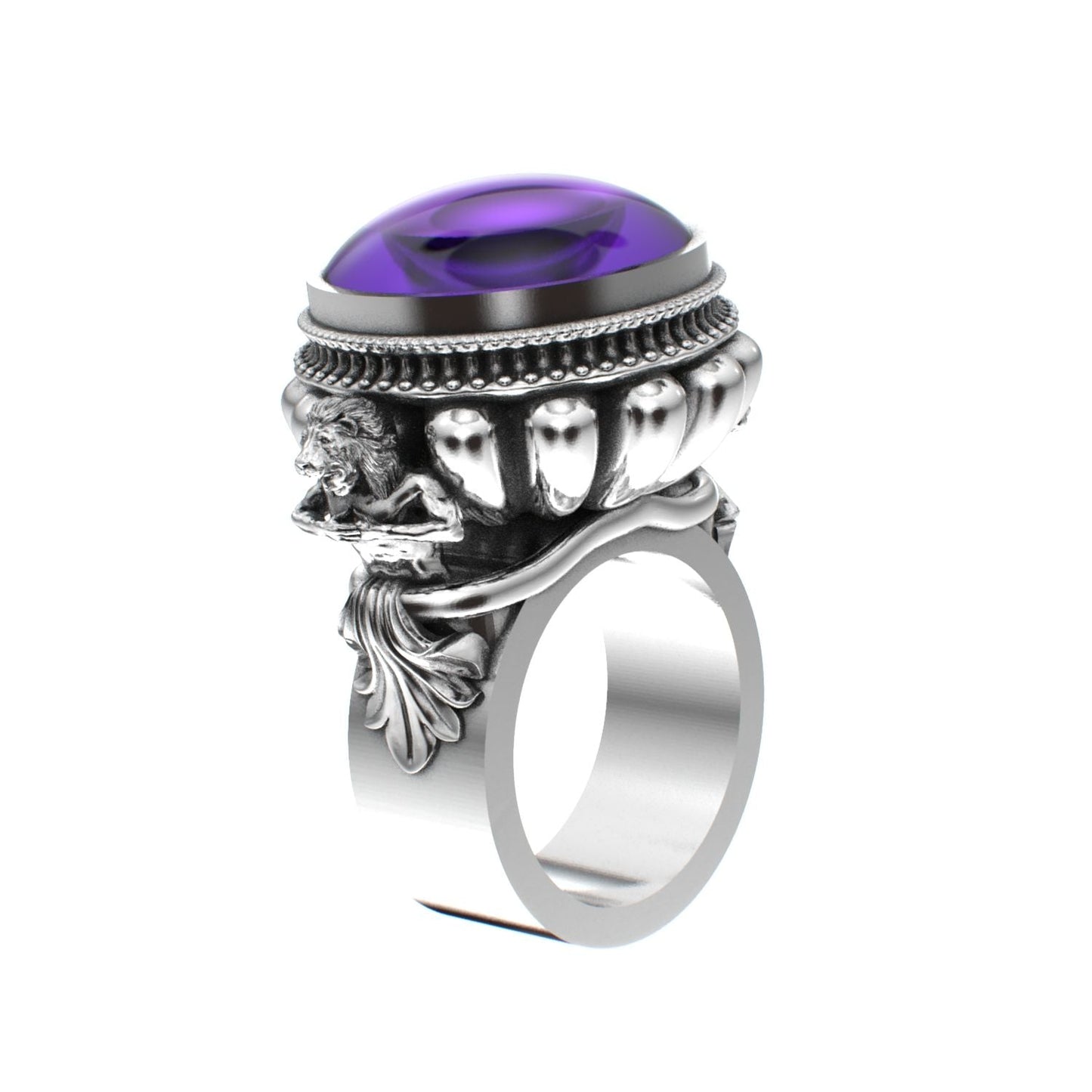 Herculean Ring - Amethyst - 925 Silver - BeckonJewel