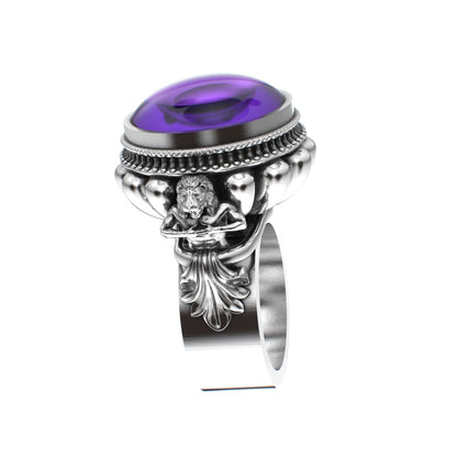 Herculean Ring - Amethyst - 925 Silver - BeckonJewel