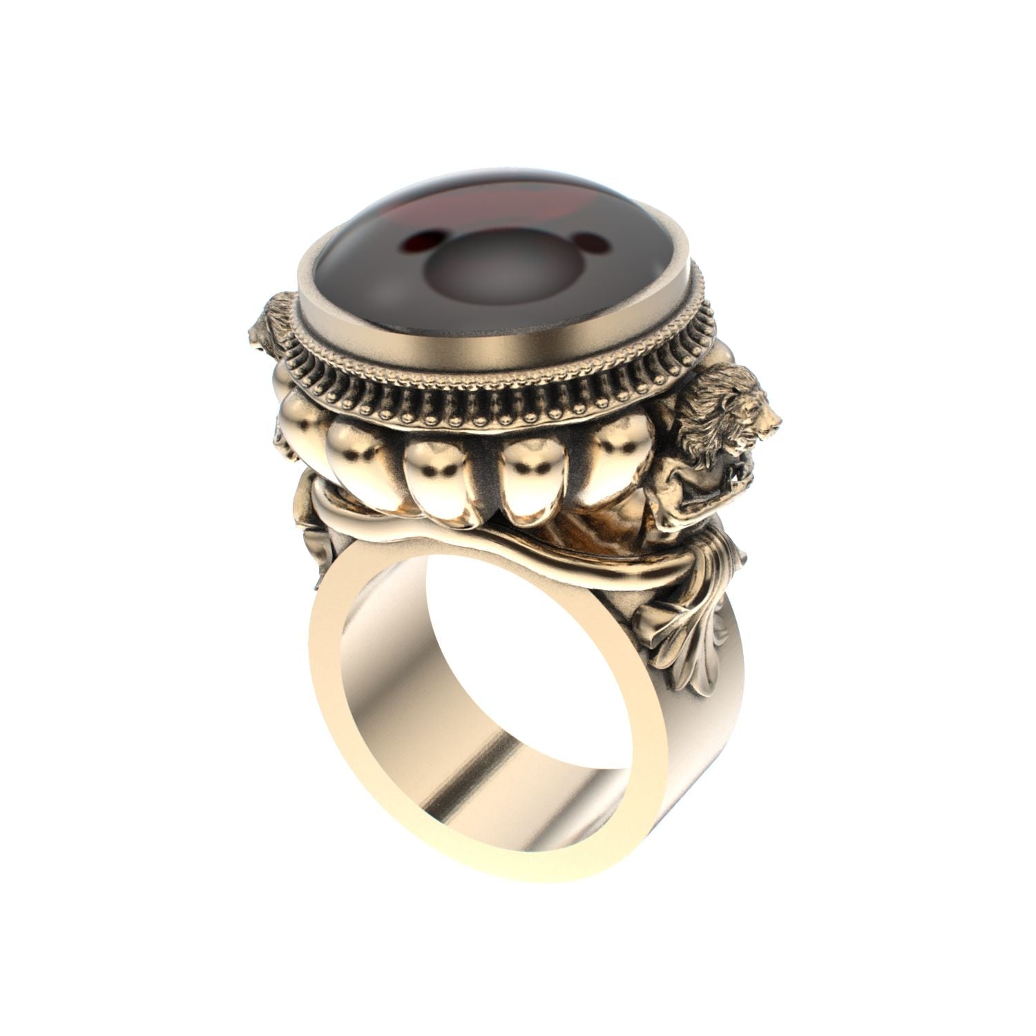 Herculean Ring - Garnet - 9ct Gold - BeckonJewel