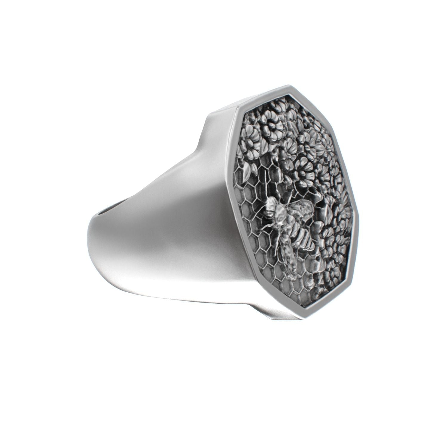 Honeycomb Bee Signet Ring - BeckonJewel