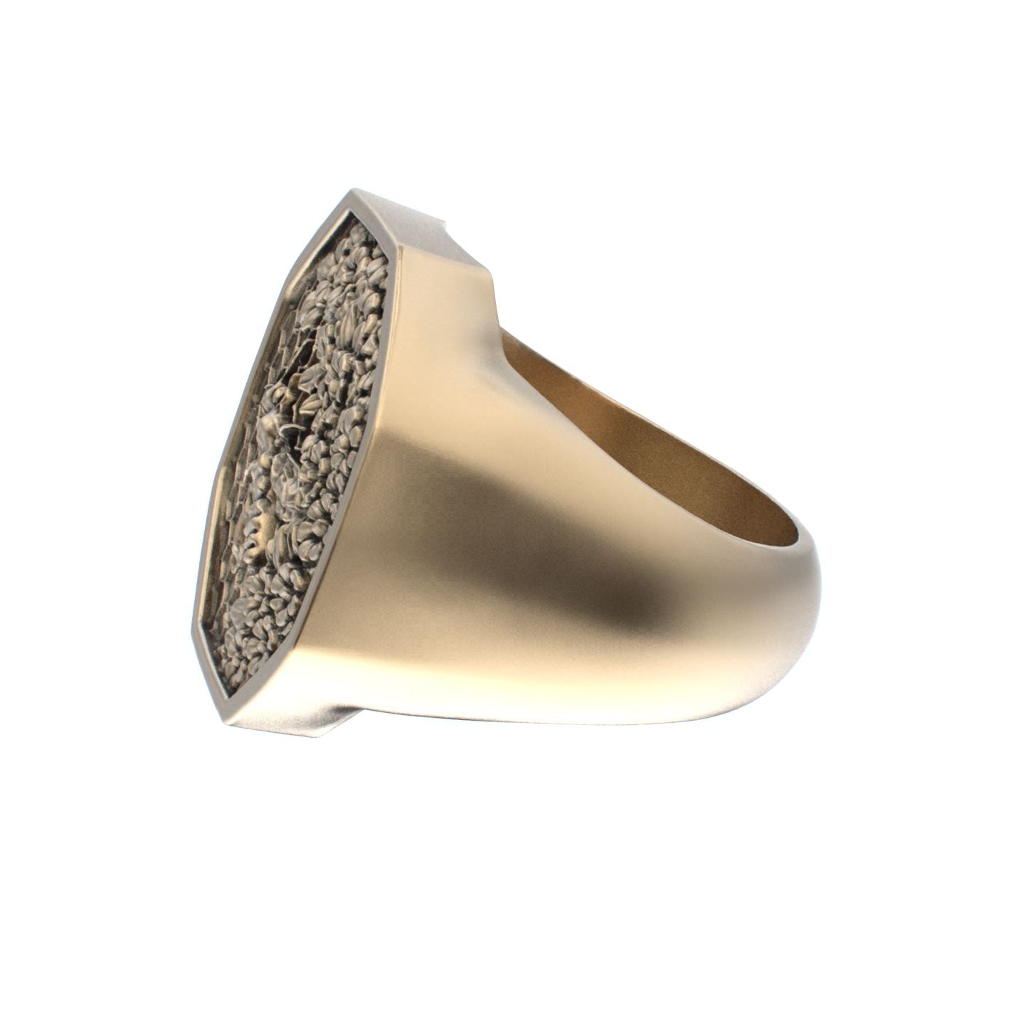 Honeycomb Bee Signet Ring - 9ct Gold - BeckonJewel