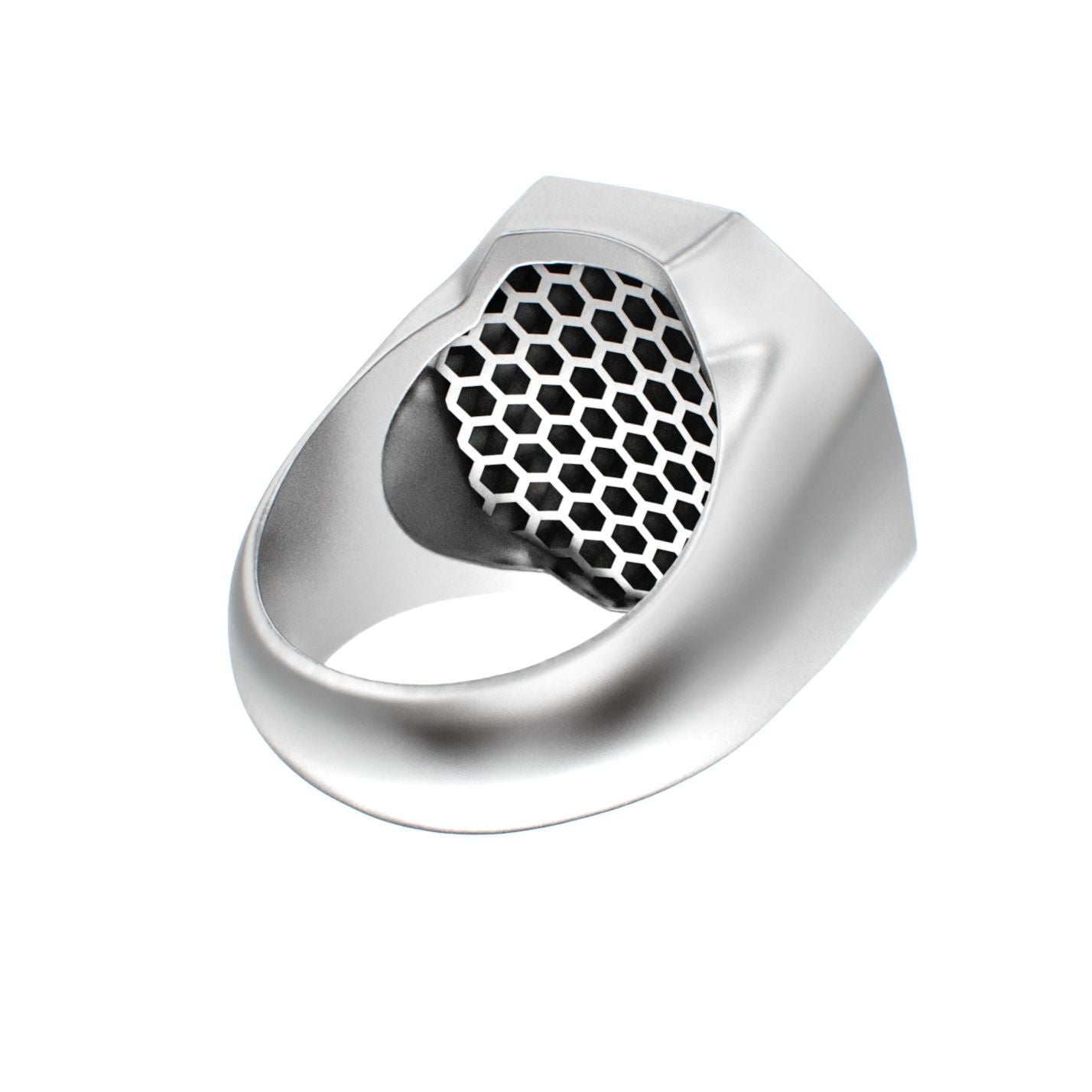 Honeycomb Bee Signet Ring - Moissanites - BeckonJewel