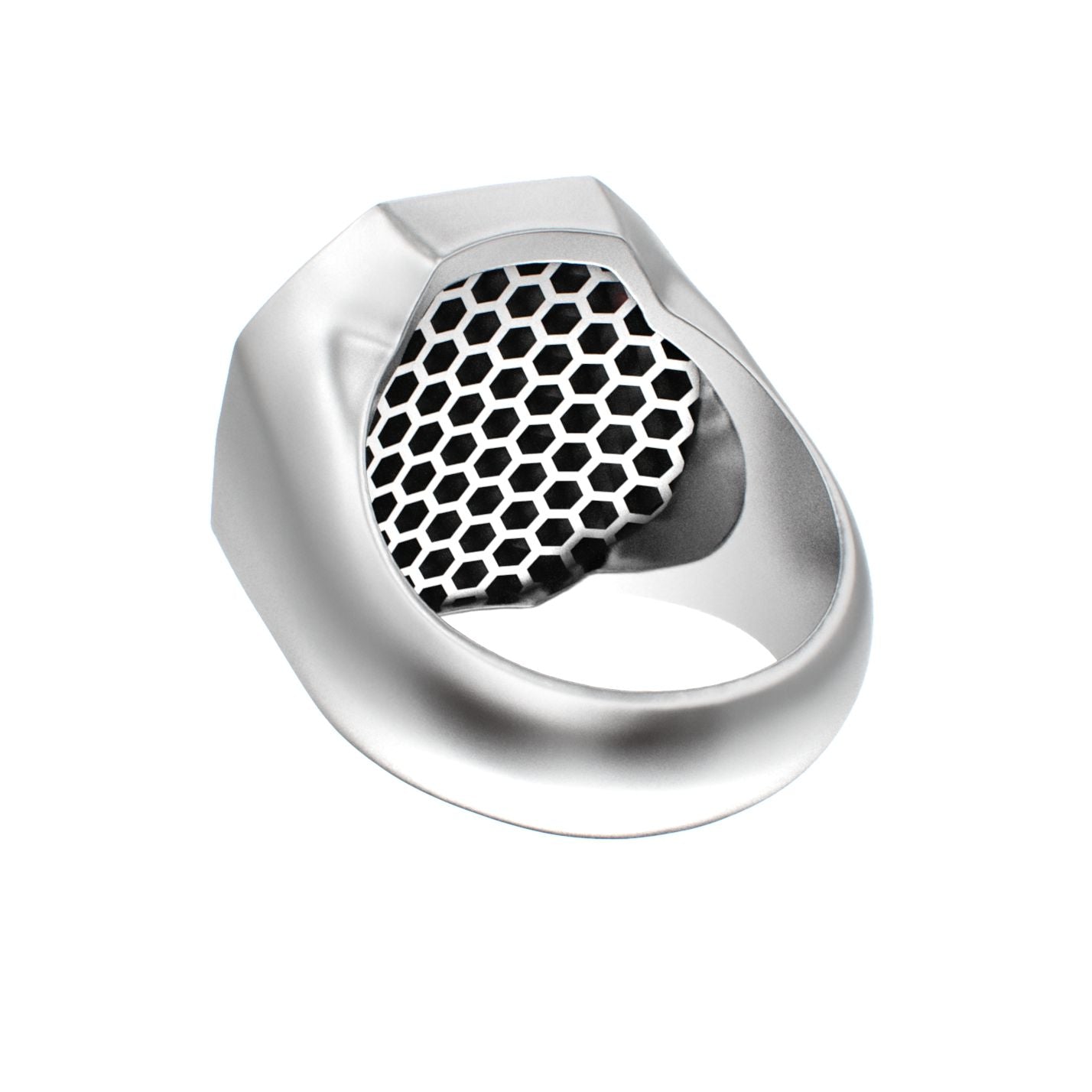 Honeycomb Bee Signet Ring - Ruby - BeckonJewel