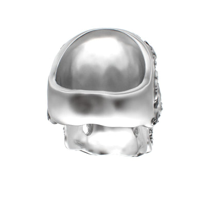 Large Sugar Skull Ring - 925 Silver - BeckonJewel