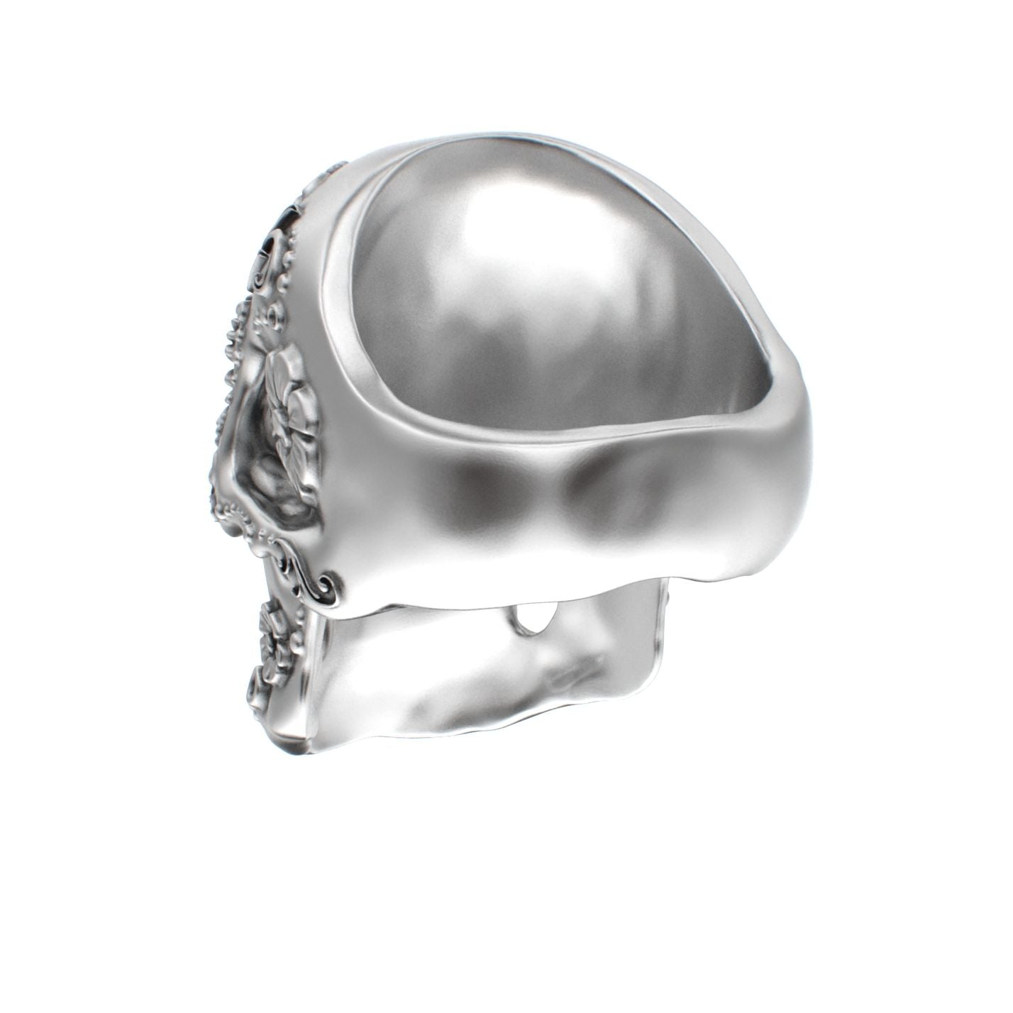 Large Sugar Skull Ring - 925 Silver - BeckonJewel