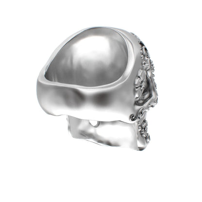 Large Sugar Skull Ring - 925 Silver - BeckonJewel