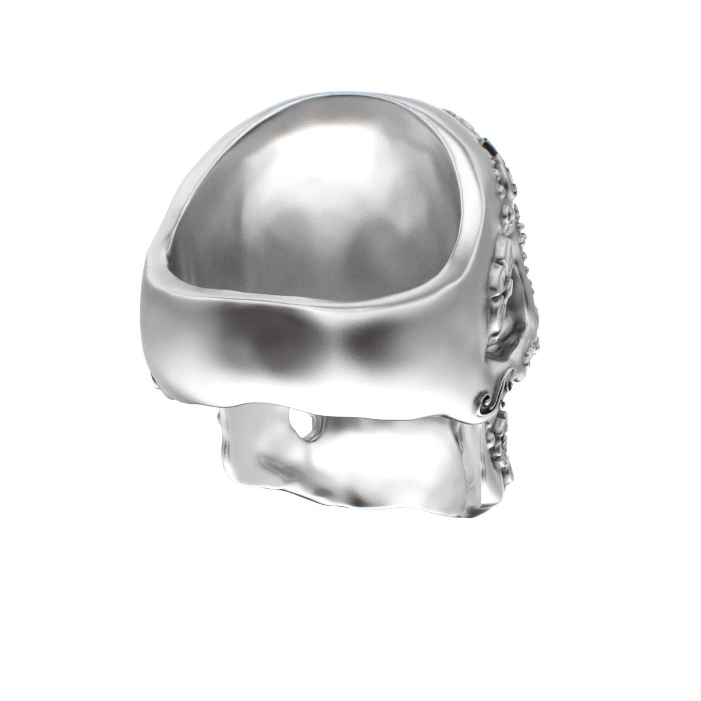 Large Sugar Skull Ring - 925 Silver - BeckonJewel