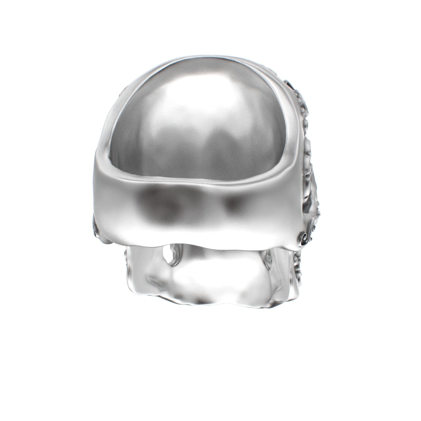 Large Sugar Skull Ring - 925 Silver - Diamond Eyes - BeckonJewel