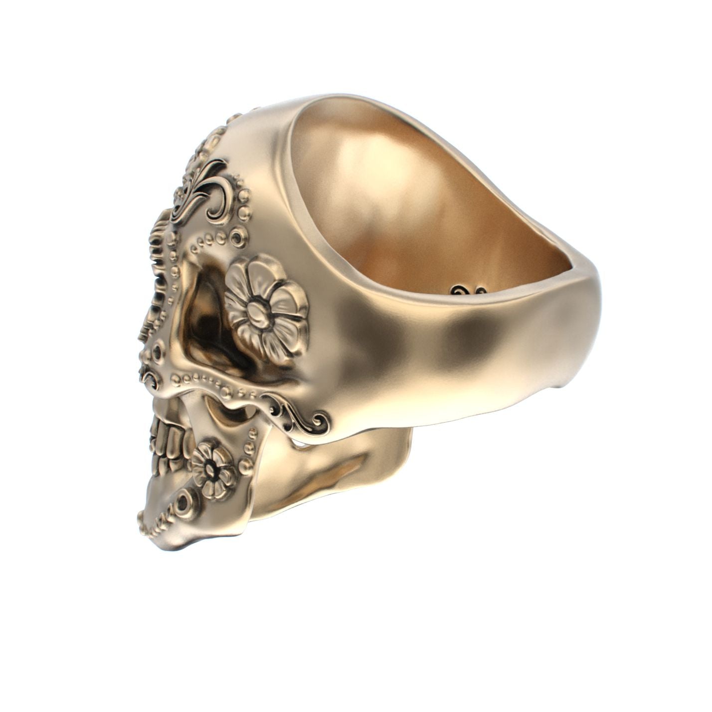 Large Sugar Skull Ring - 9ct Gold