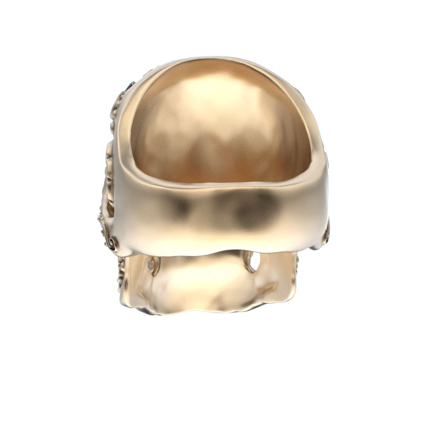 Large Sugar Skull Ring - 9ct Gold - Diamond Eyes - BeckonJewel