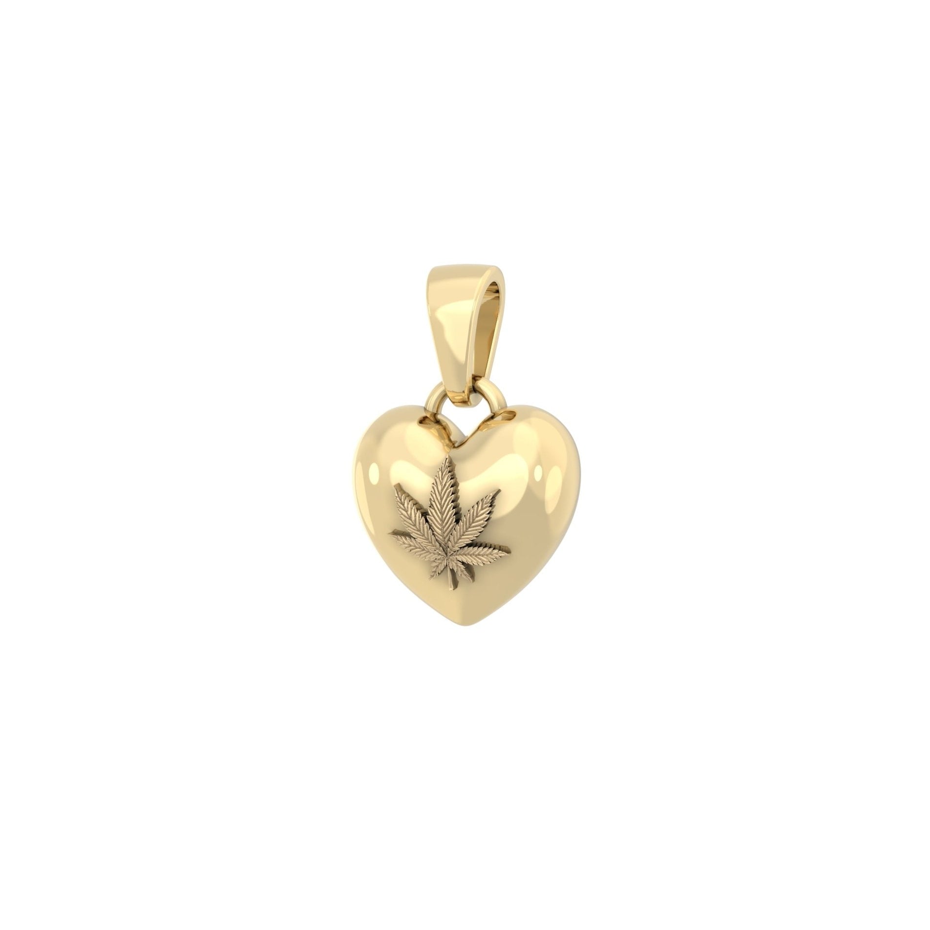 Leaf & Heart Pendant | Handcrafted 9ct Yellow Gold - BeckonJewel