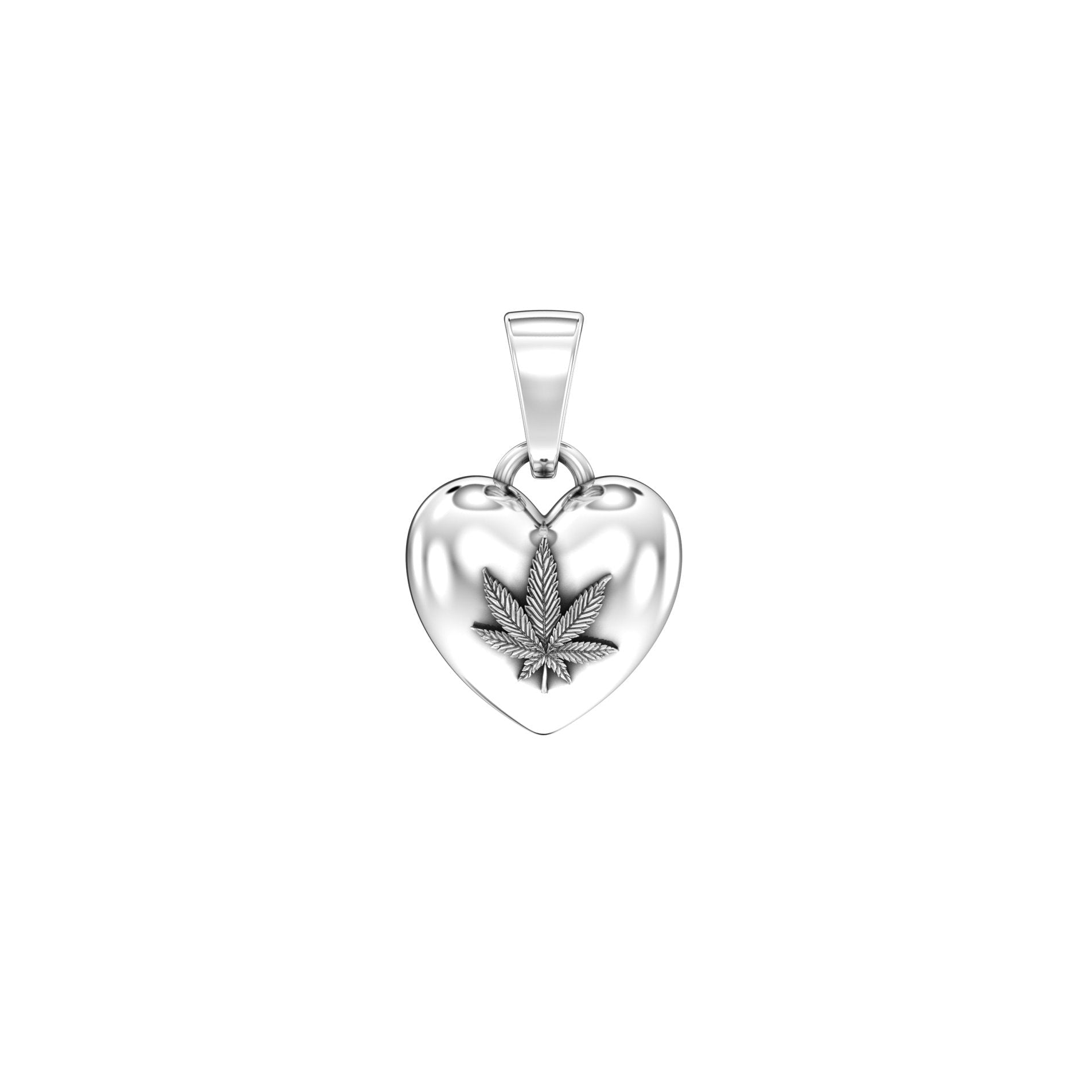 Leaf & Heart Pendant | Handcrafted Solid Sterling Silver - BeckonJewel