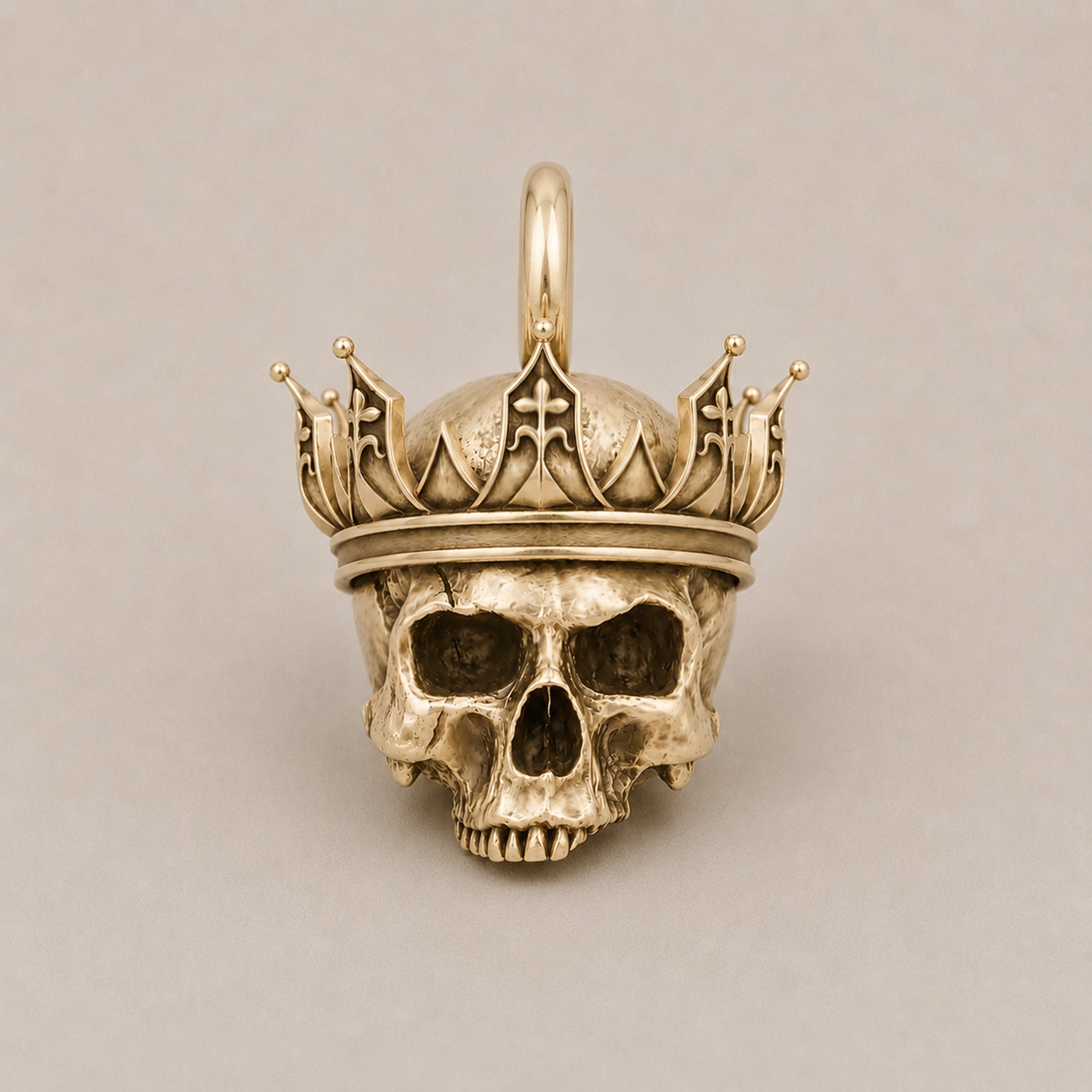 Liege Skull Pendant | Handcrafted Solid 9ct Yellow Gold - BeckonJewel