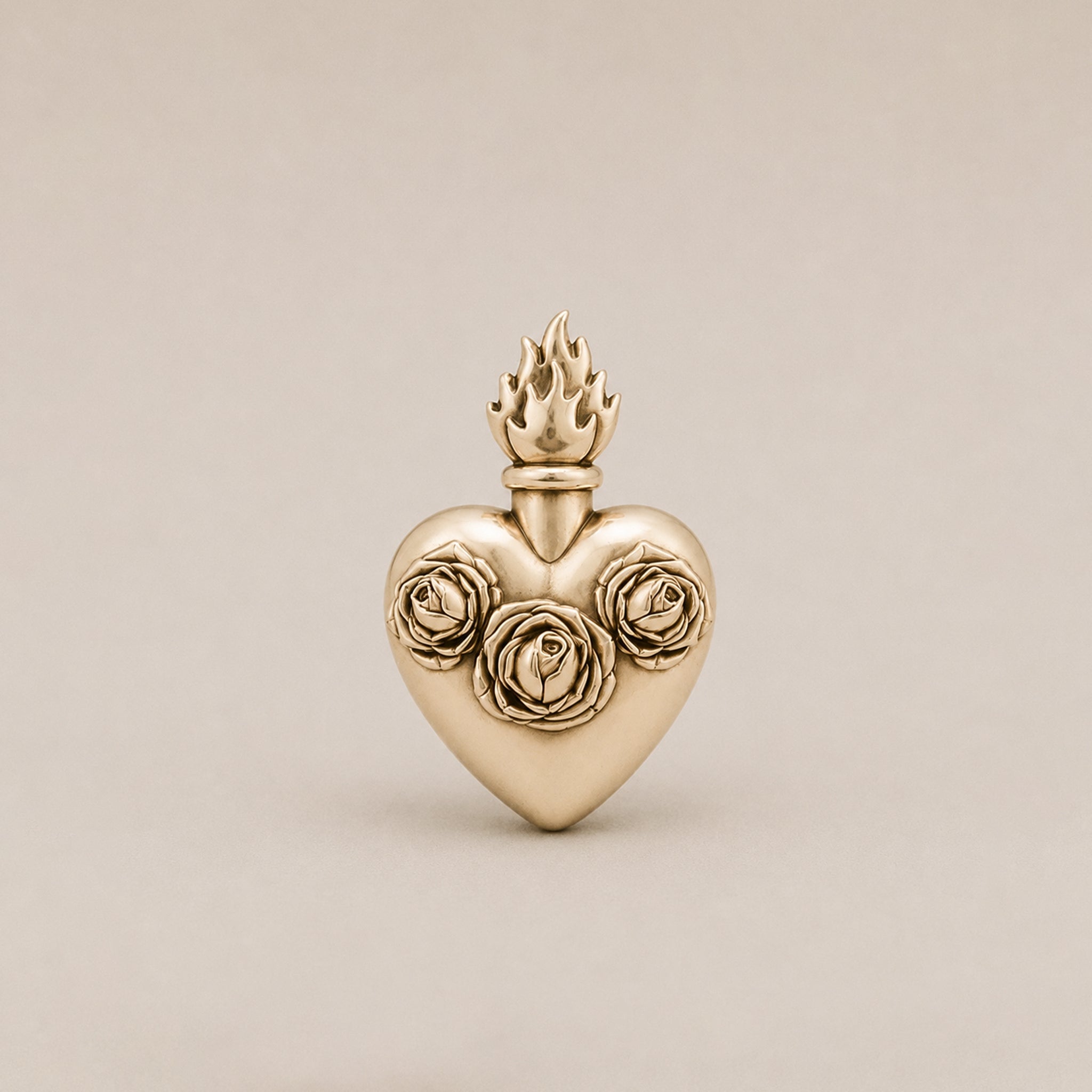 Sacred Heart Rose Pendant | 9ct Yellow Gold - BeckonJewel