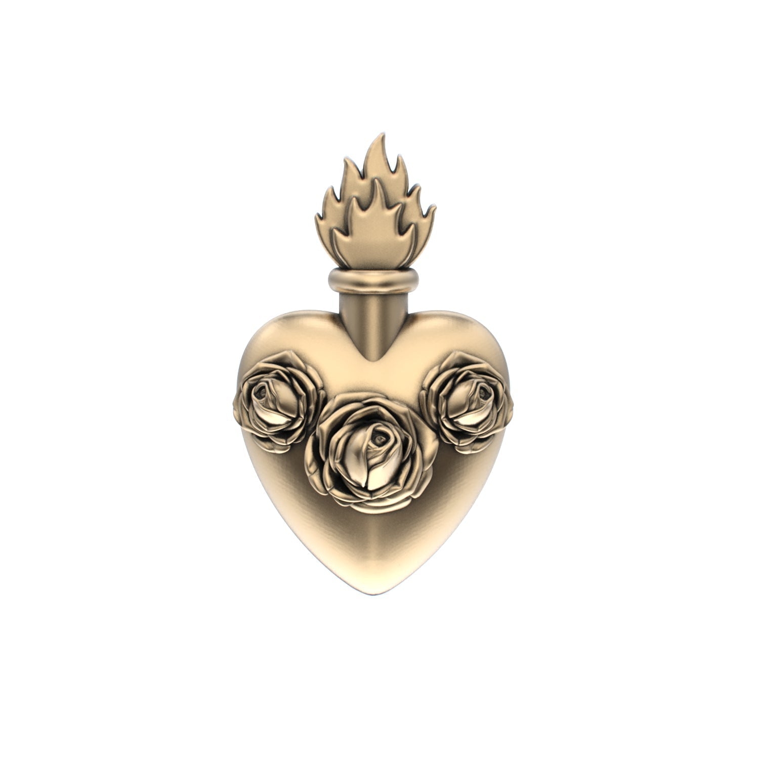 Sacred Heart Rose Pendant - Yellow Gold | Symbolic & Elegant Jewellery - BeckonJewel