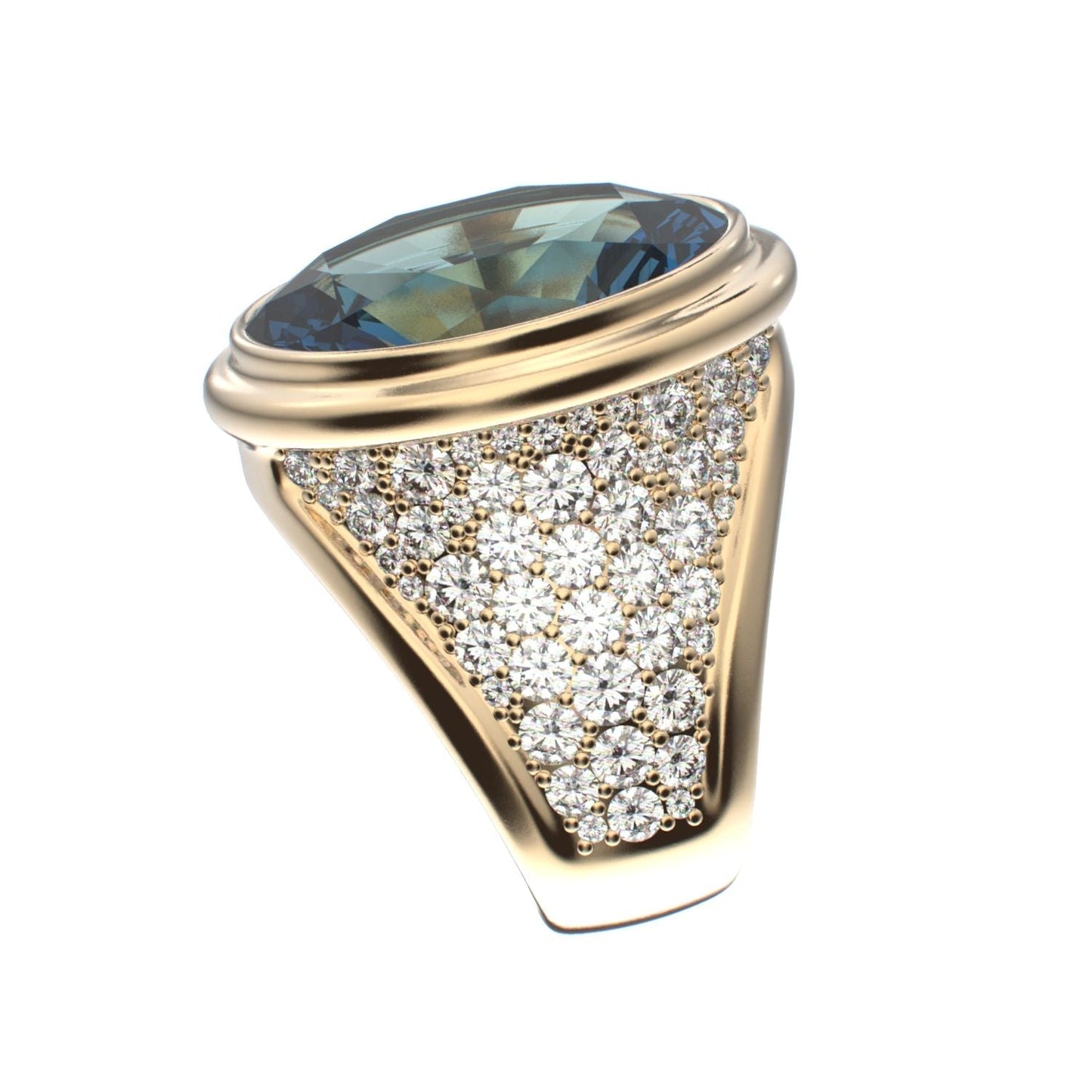 Signature Ring - Aquamarine & Diamond - 9ct Gold - BeckonJewel