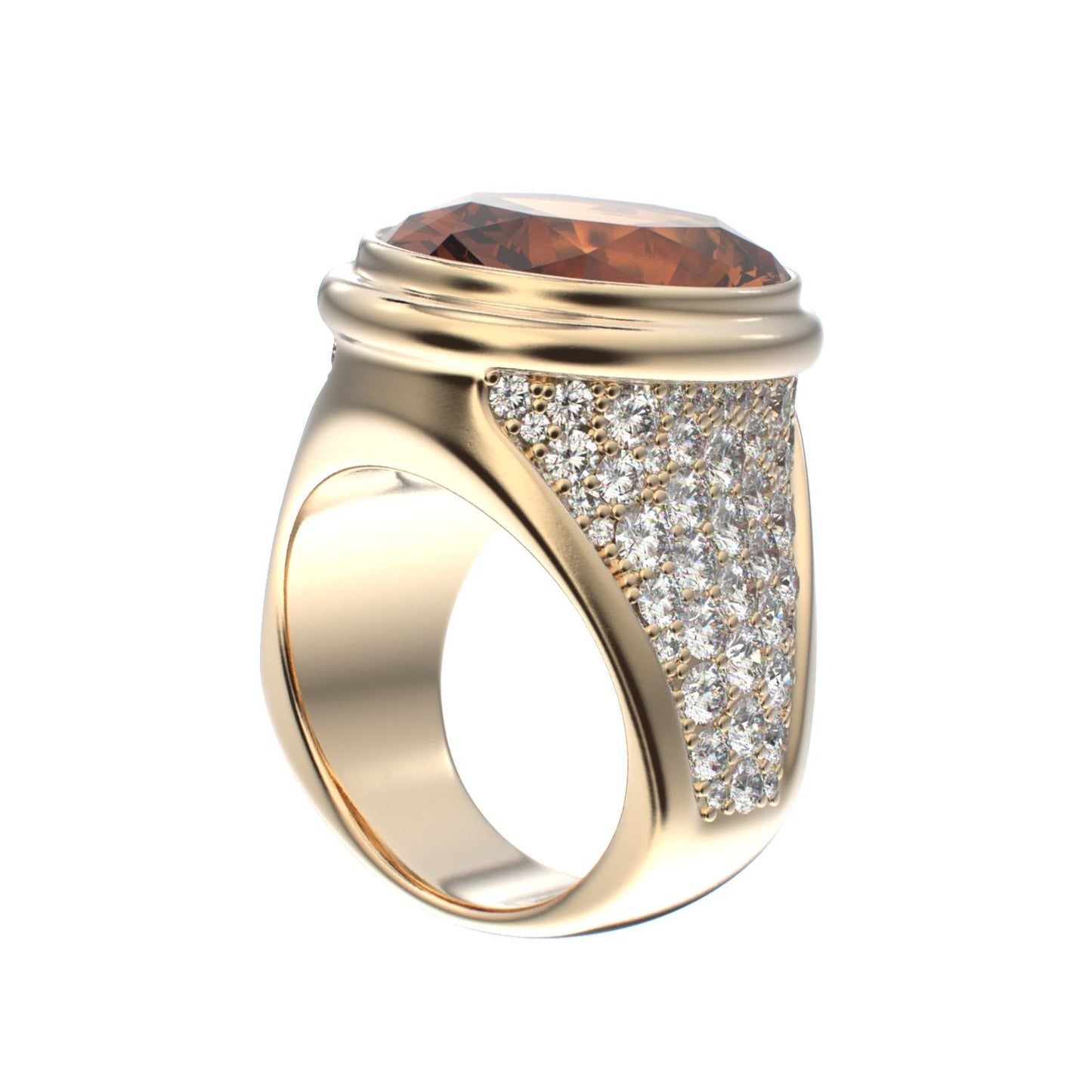 Signature Ring - Citrine & Diamond - 9ct Gold - BeckonJewel