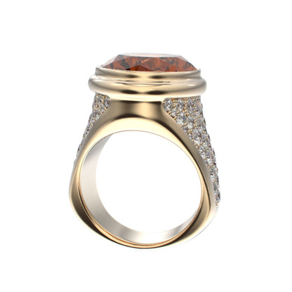 Signature Ring - Citrine & Diamond - 9ct Gold - BeckonJewel