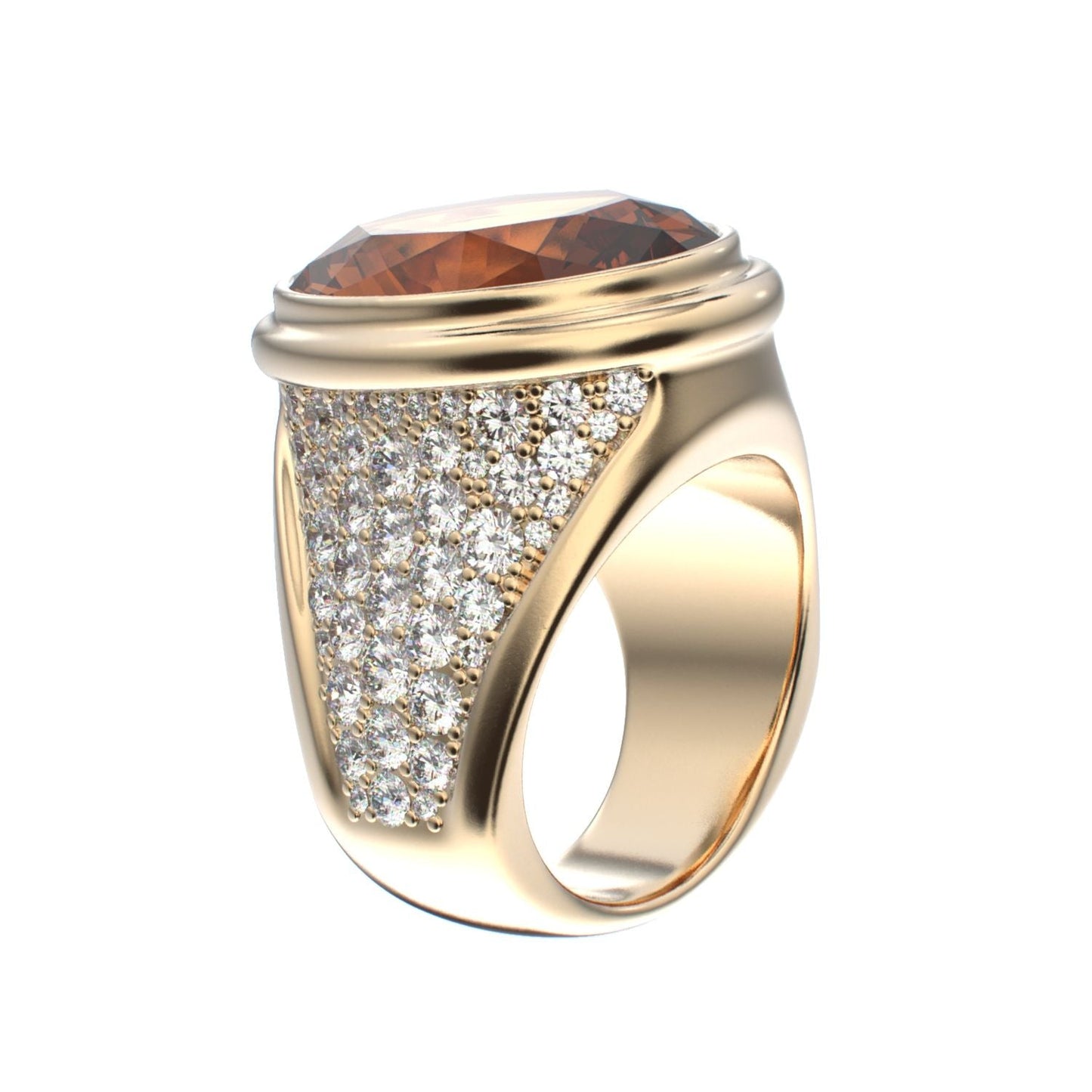 Signature Ring - Citrine & Diamond - 9ct Gold - BeckonJewel