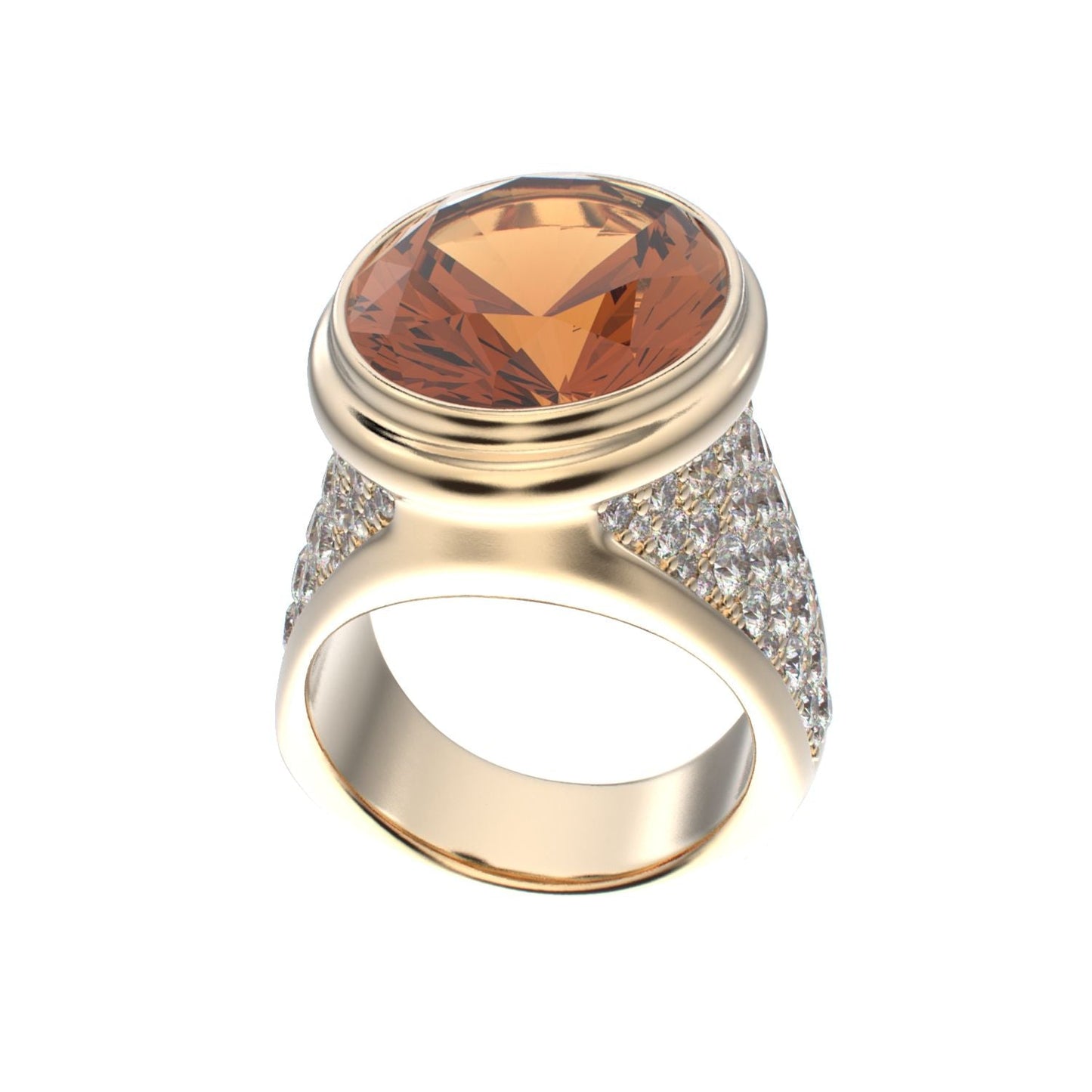 Signature Ring - Citrine & Diamond - 9ct Gold - BeckonJewel