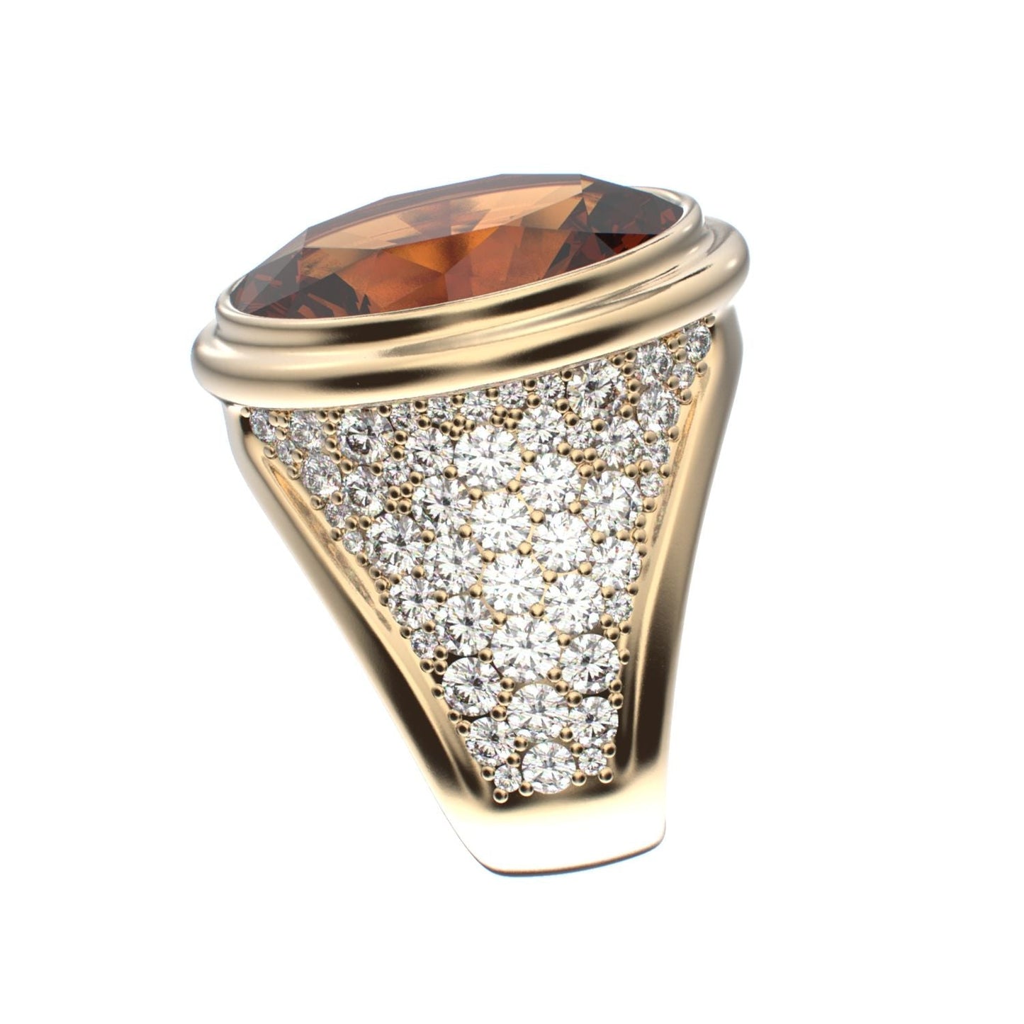 Signature Ring - Citrine & Diamond - 9ct Gold - BeckonJewel