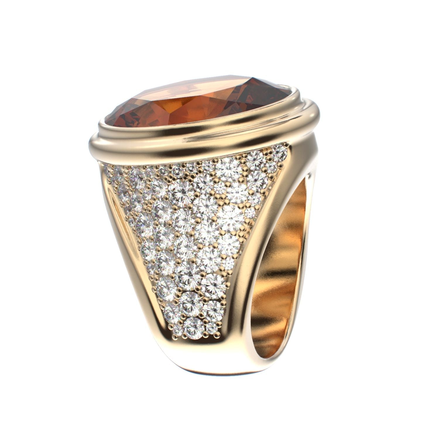 Signature Ring - Citrine & Diamond - 9ct Gold - BeckonJewel