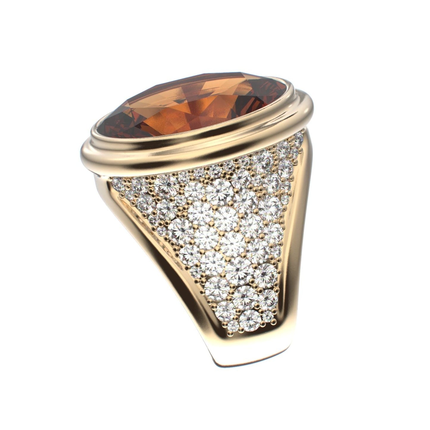 Signature Ring - Citrine & Diamond - 9ct Gold - BeckonJewel