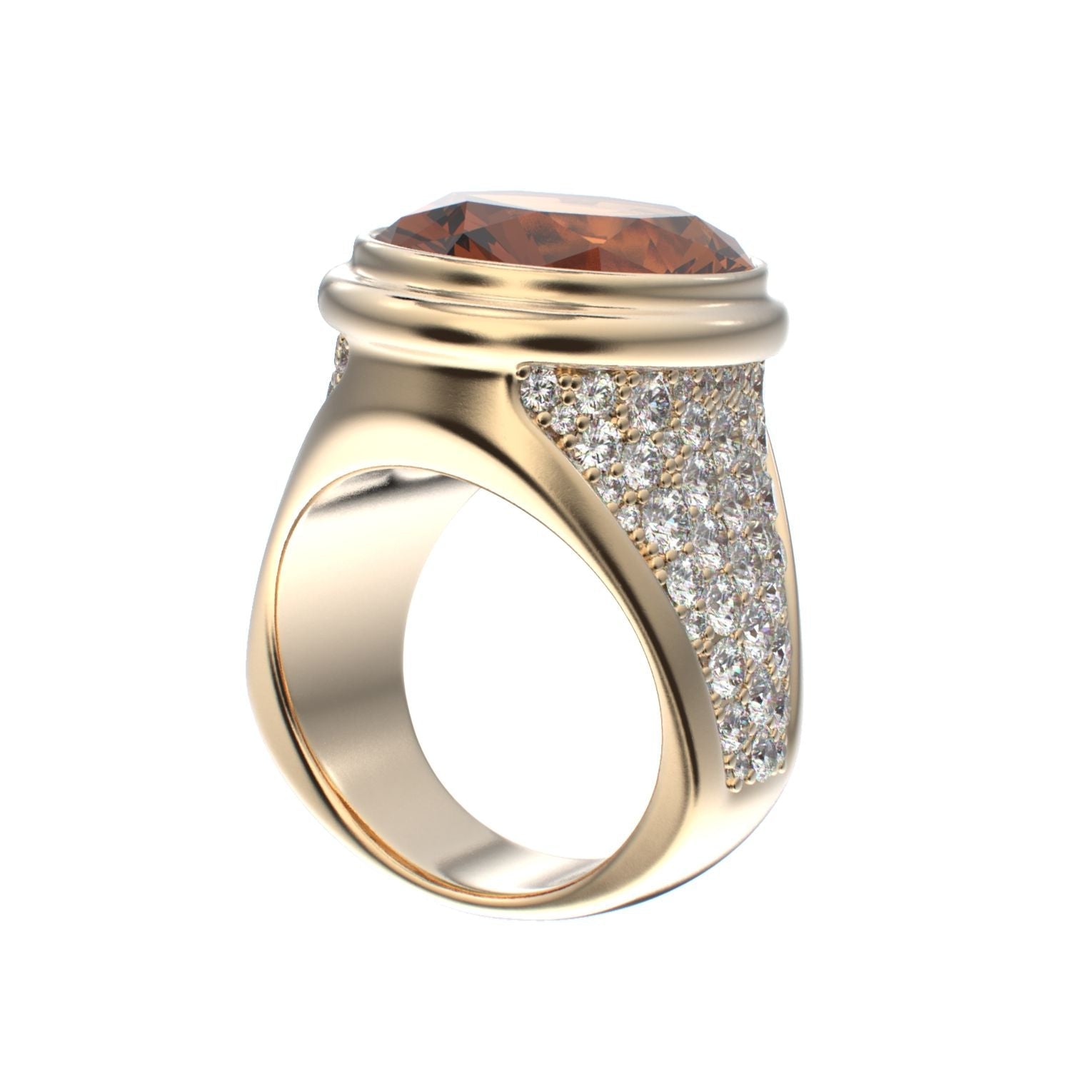 Signature Ring - Citrine & Diamond - 9ct Gold - BeckonJewel