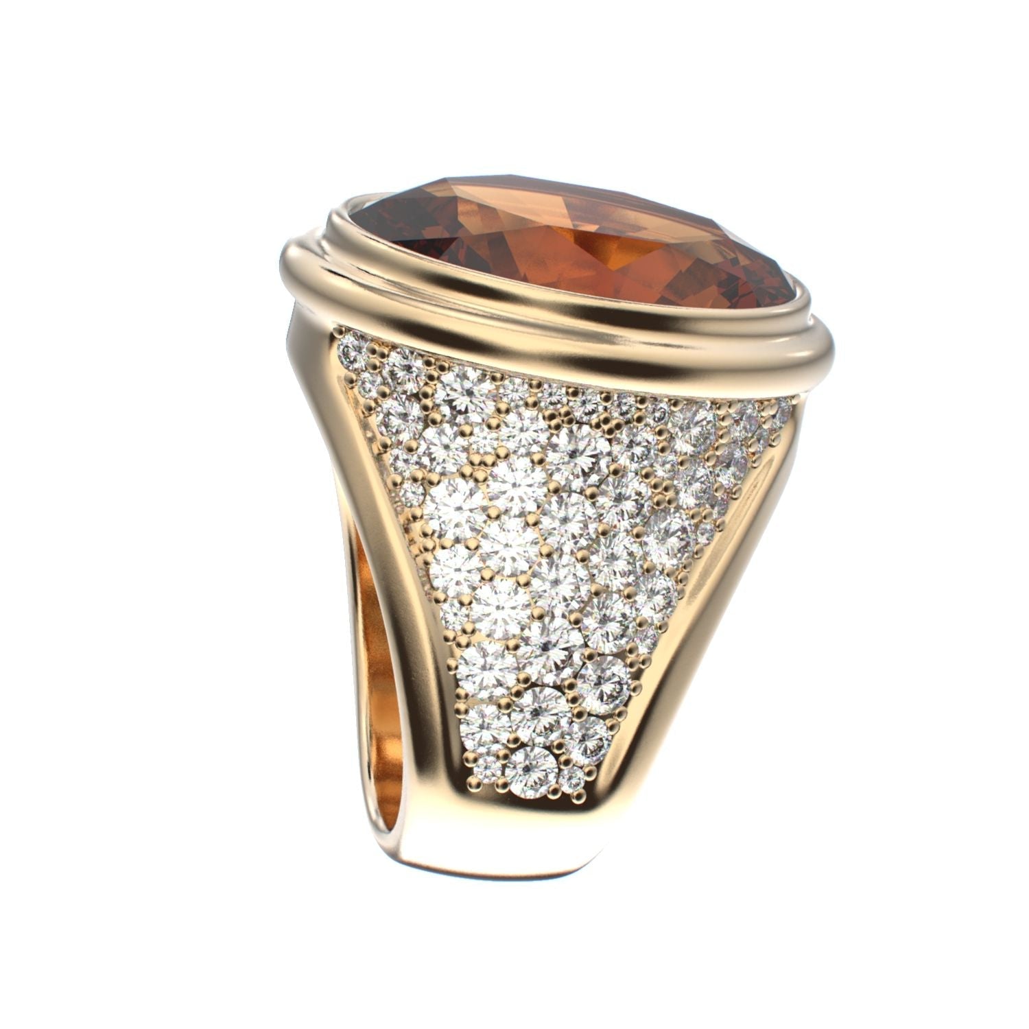 Signature Ring - Citrine & Diamond - 9ct Gold - BeckonJewel