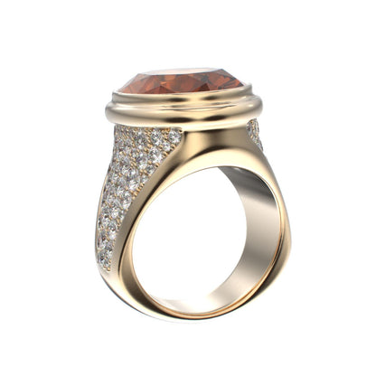 Signature Ring - Citrine & Diamond - 9ct Gold - BeckonJewel