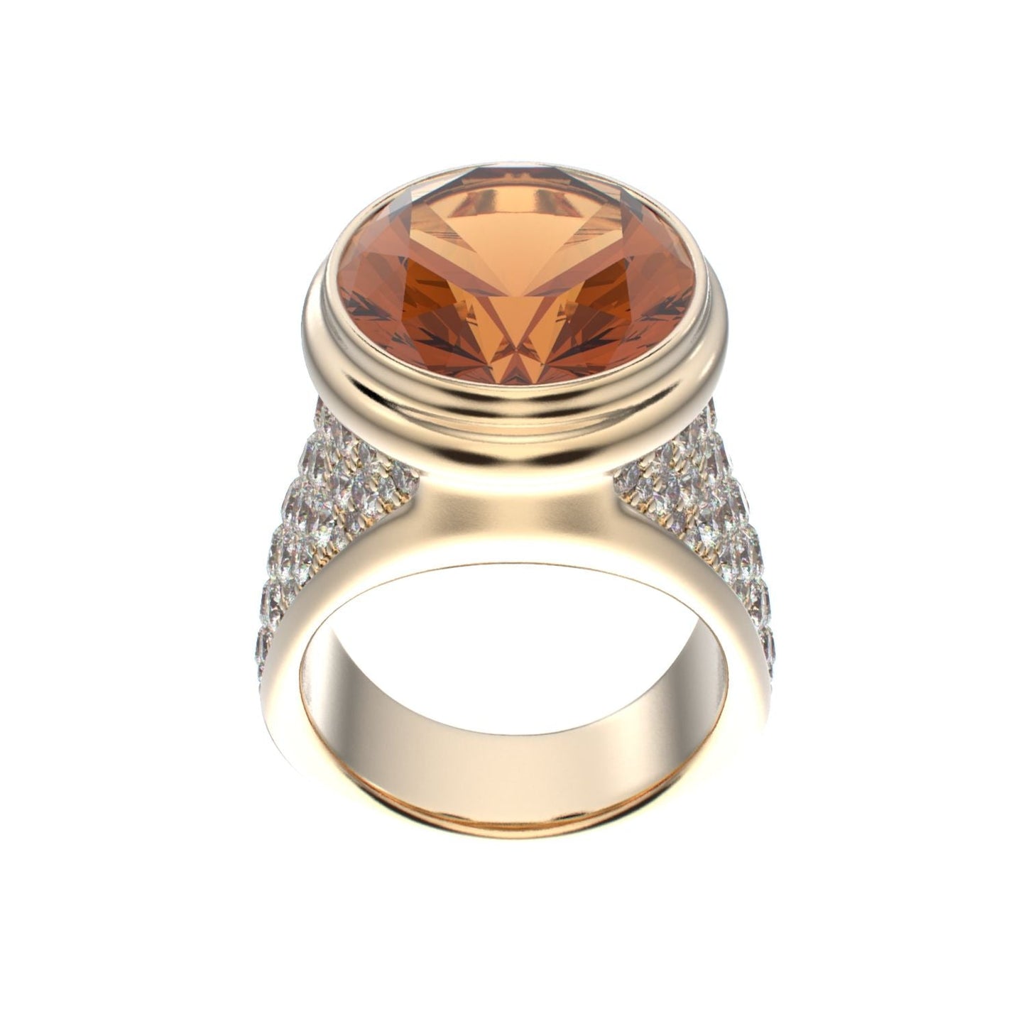 Signature Ring - Citrine & Diamond - 9ct Gold - BeckonJewel