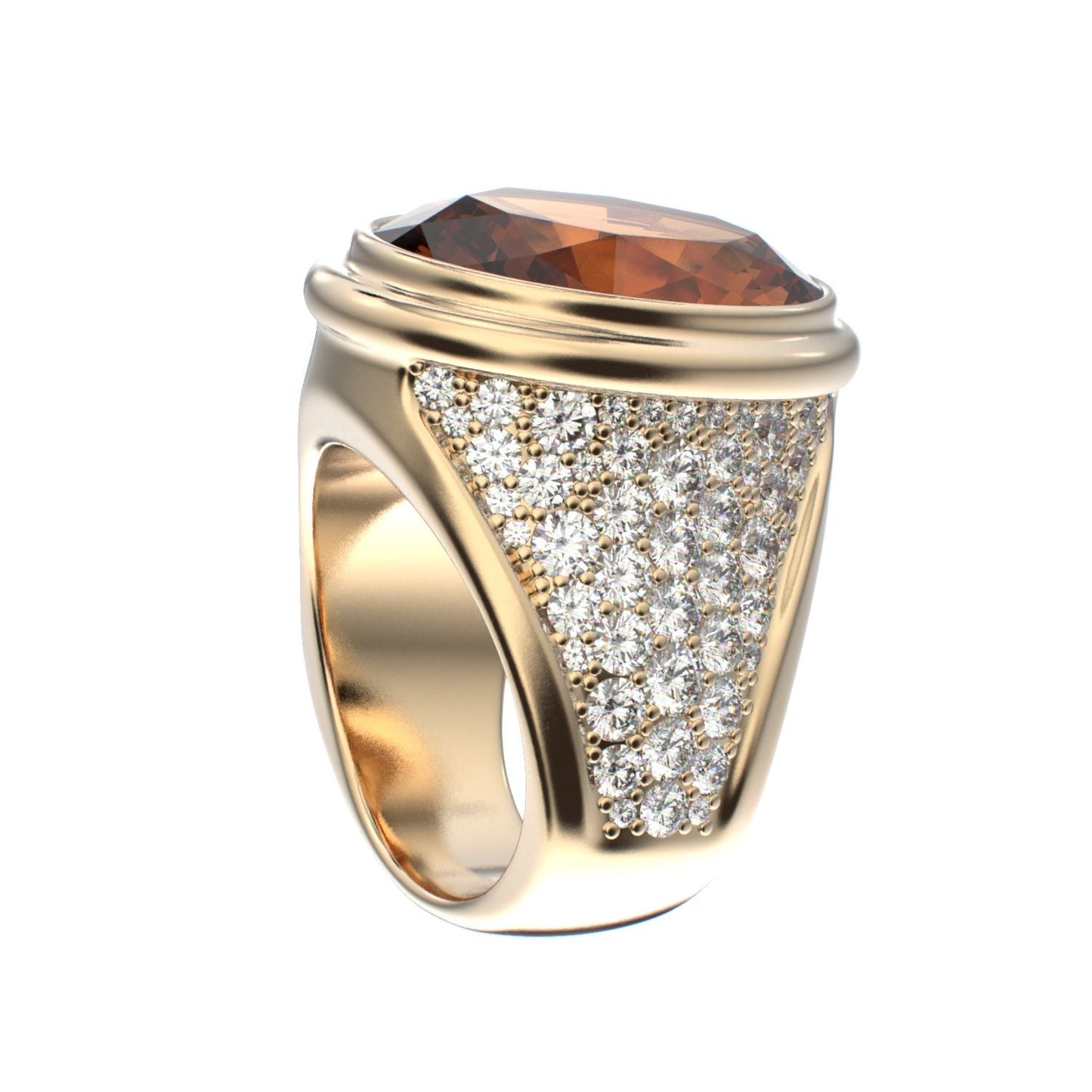 Signature Ring - Citrine & Diamond - 9ct Gold - BeckonJewel