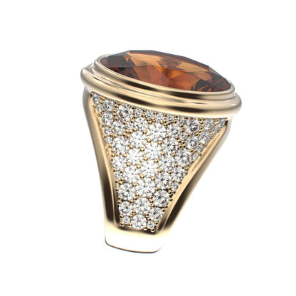 Signature Ring - Citrine & Diamond - 9ct Gold - BeckonJewel