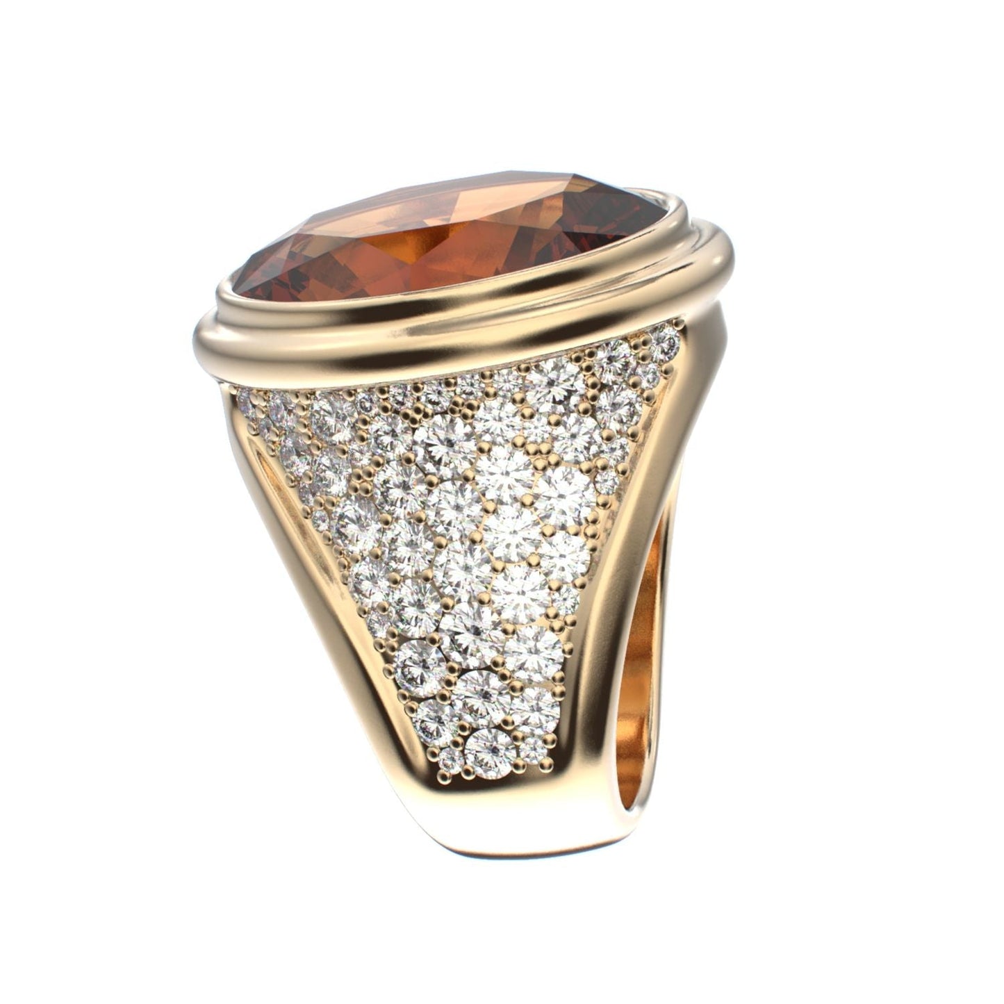 Signature Ring - Citrine & Diamond - 9ct Gold - BeckonJewel