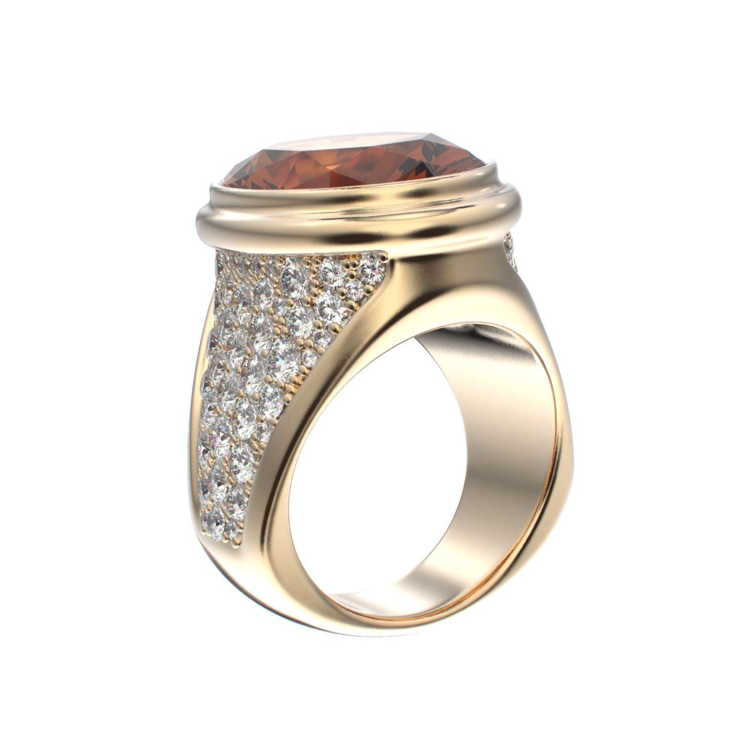 Signature Ring - Citrine & Diamond - 9ct Gold - BeckonJewel