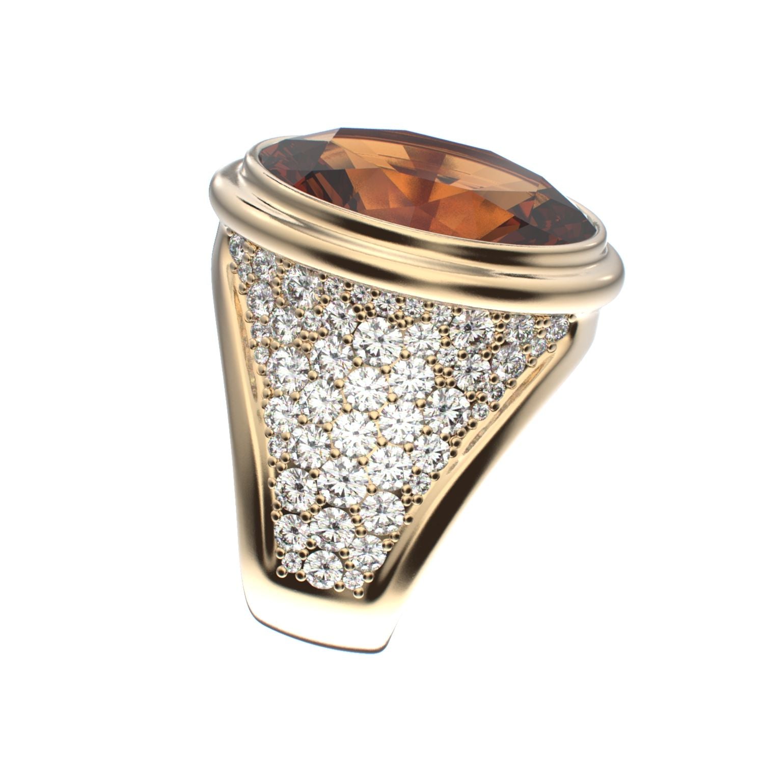 Signature Ring - Citrine & Diamond - 9ct Gold - BeckonJewel