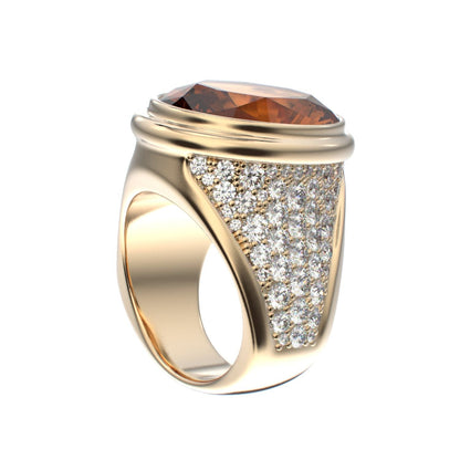 Signature Ring - Citrine & Diamond - 9ct Gold - BeckonJewel