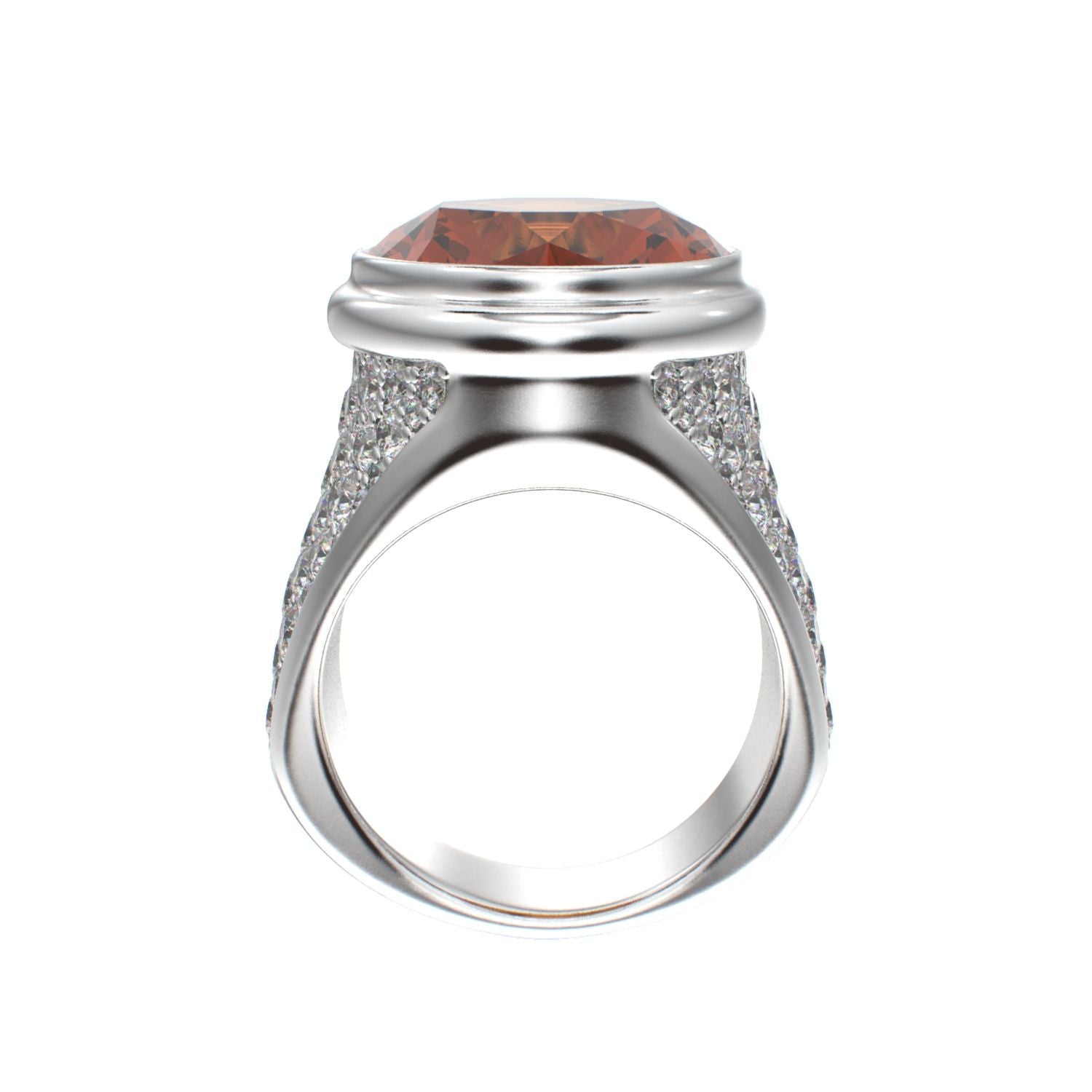 Signature Ring - Citrine & Moissanites - 925 Silver - BeckonJewel