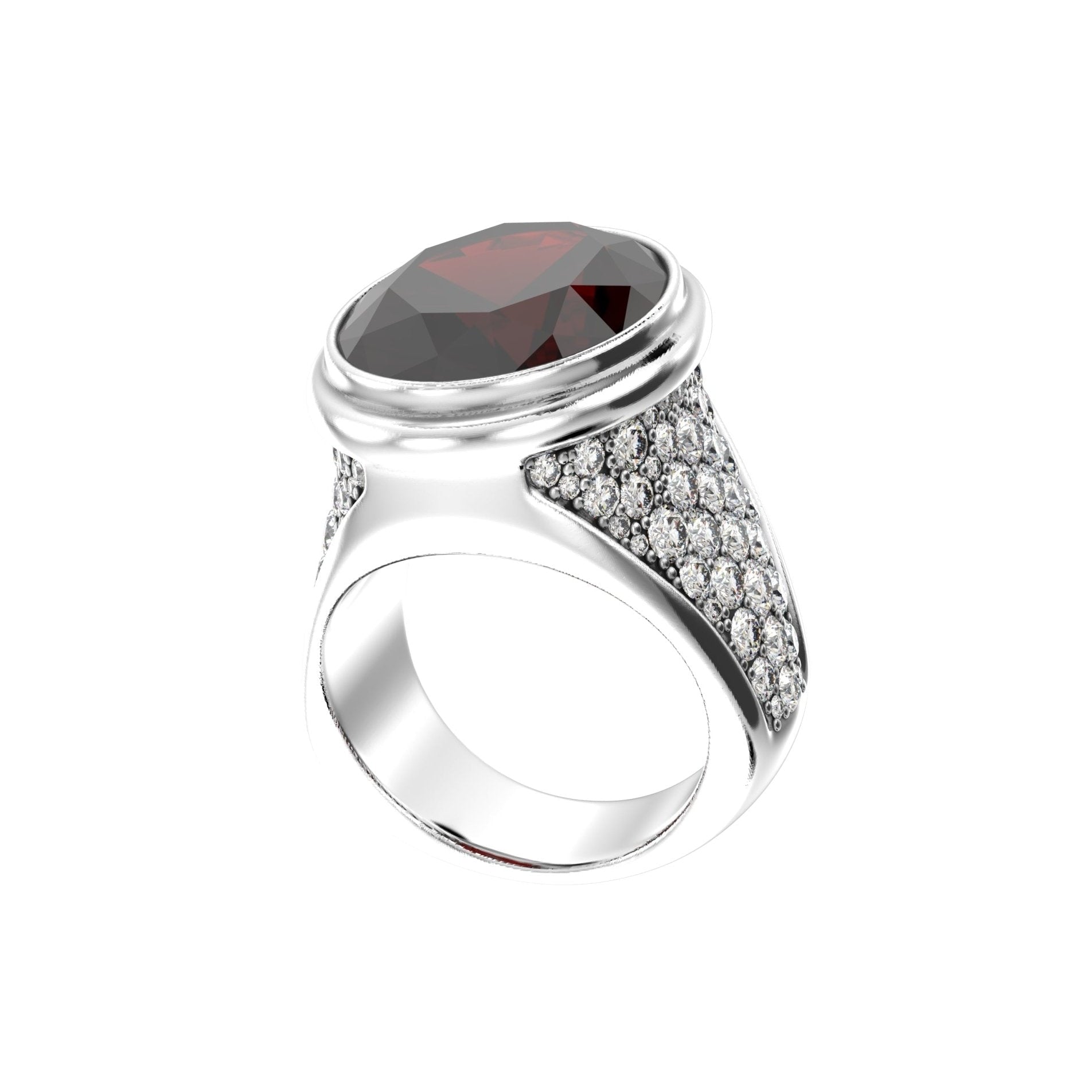 Signature Ring - Garnet - 925 Silver - BeckonJewel