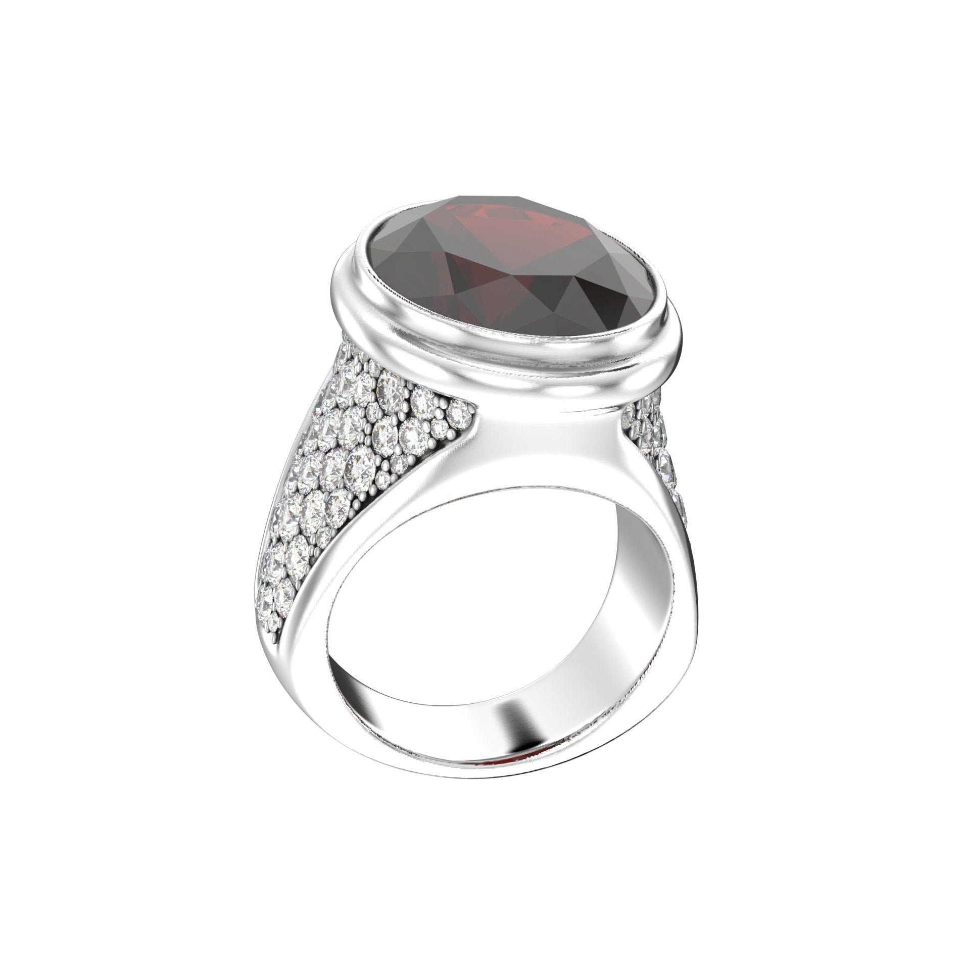 Signature Ring - Garnet - 925 Silver - BeckonJewel