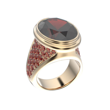 Signature Ring - Garnet - 9ct Gold - BeckonJewel