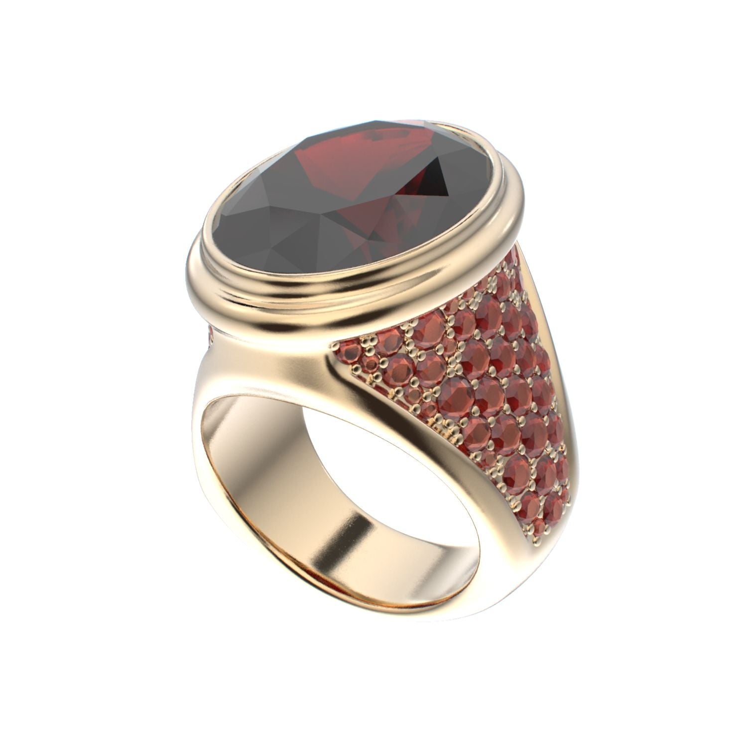 Signature Ring - Garnet - 9ct Gold - BeckonJewel