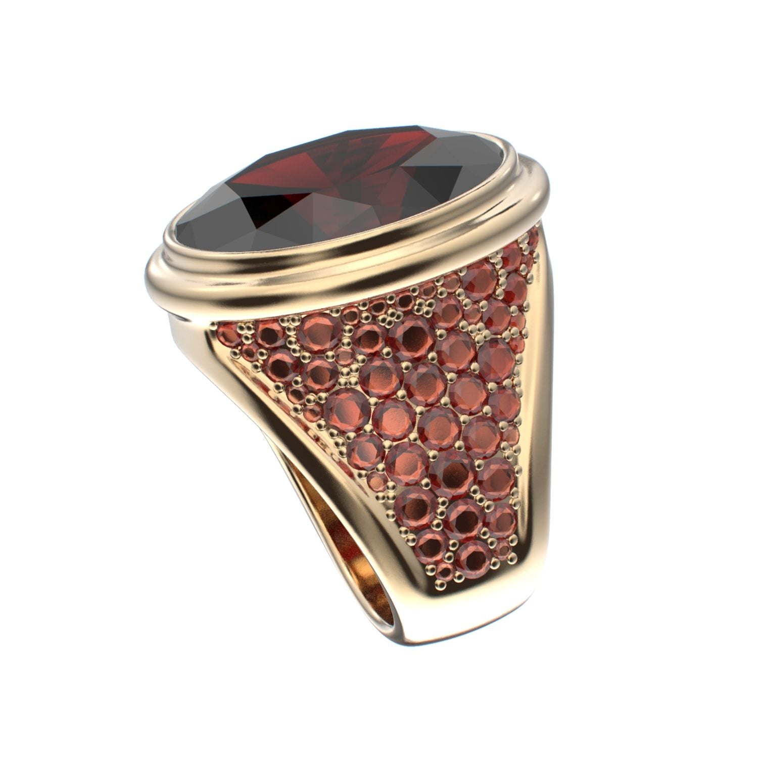 Signature Ring - Garnet - 9ct Gold - BeckonJewel