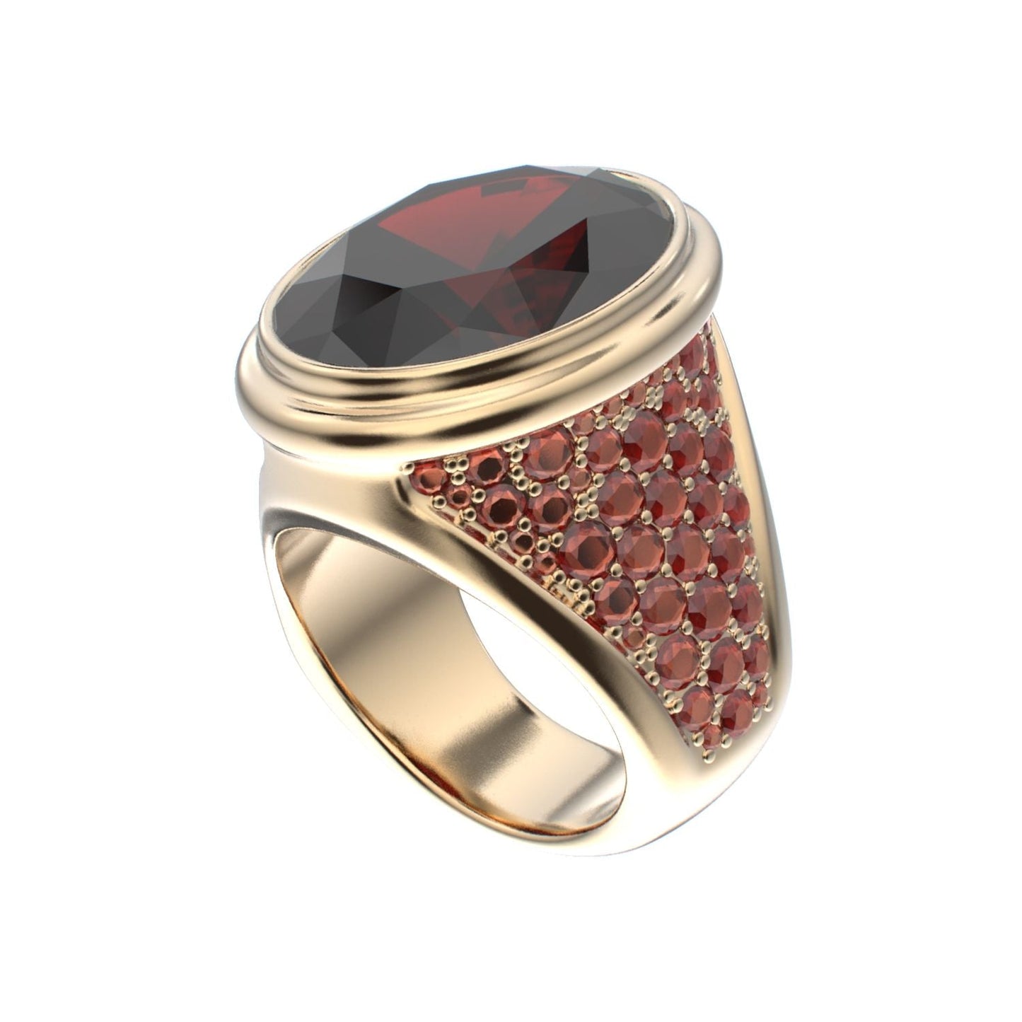 Signature Ring - Garnet - 9ct Gold - BeckonJewel