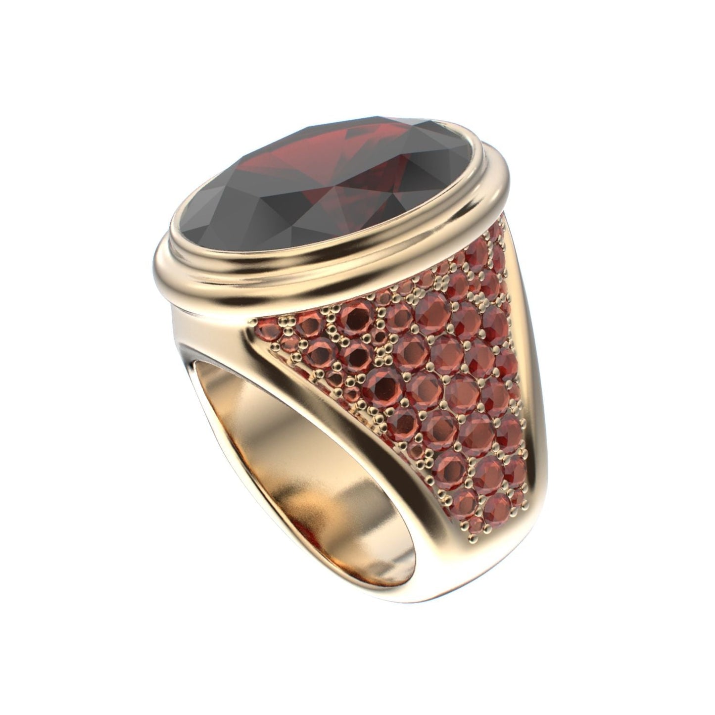 Signature Ring - Garnet - 9ct Gold - BeckonJewel