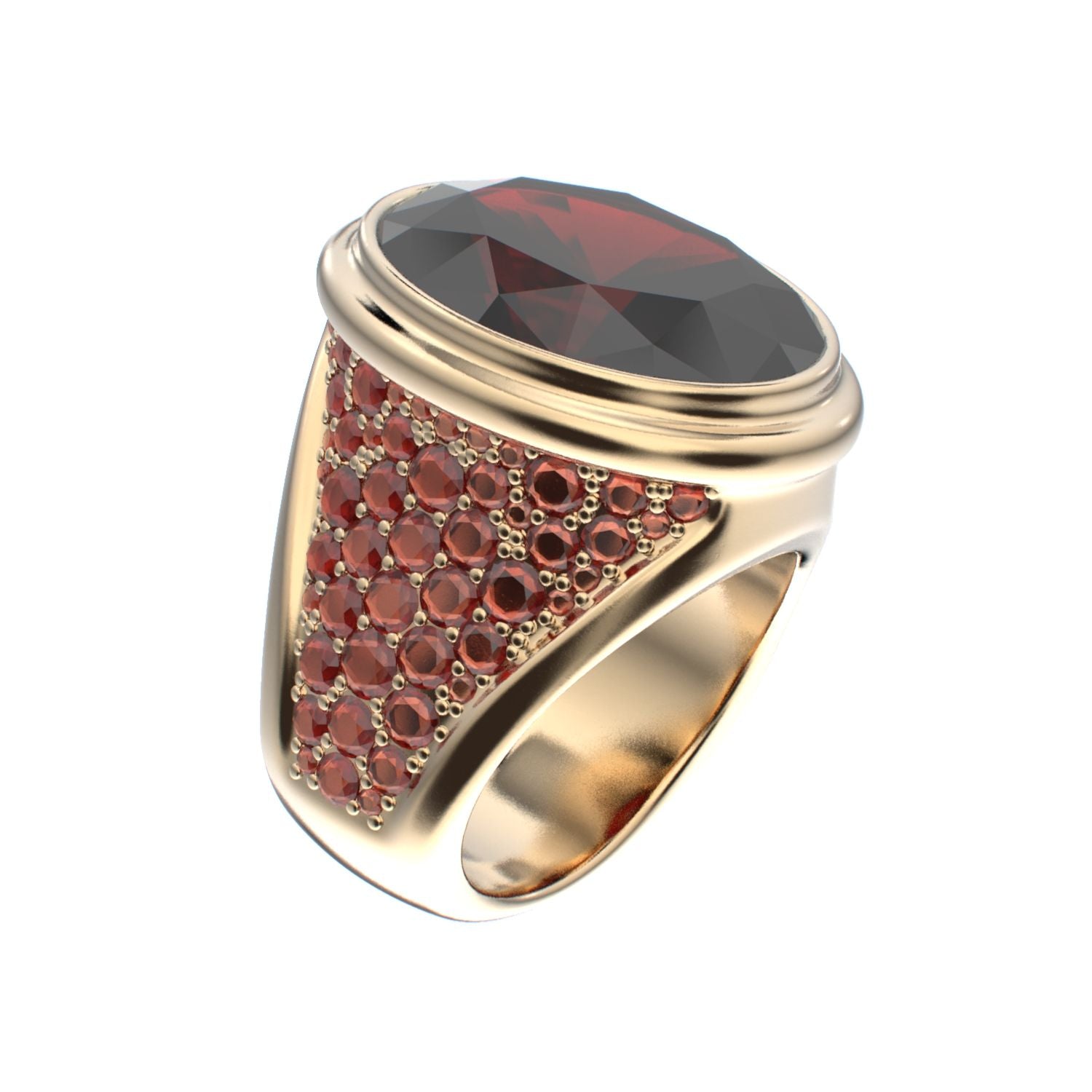 Signature Ring - Garnet - 9ct Gold - BeckonJewel