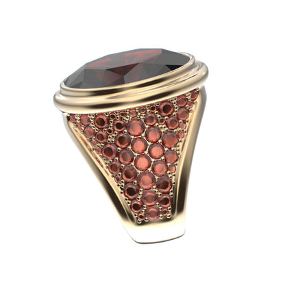 Signature Ring - Garnet - 9ct Gold - BeckonJewel